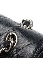 Chanel Black Caviar Maxi Double Classic Flap SHW.