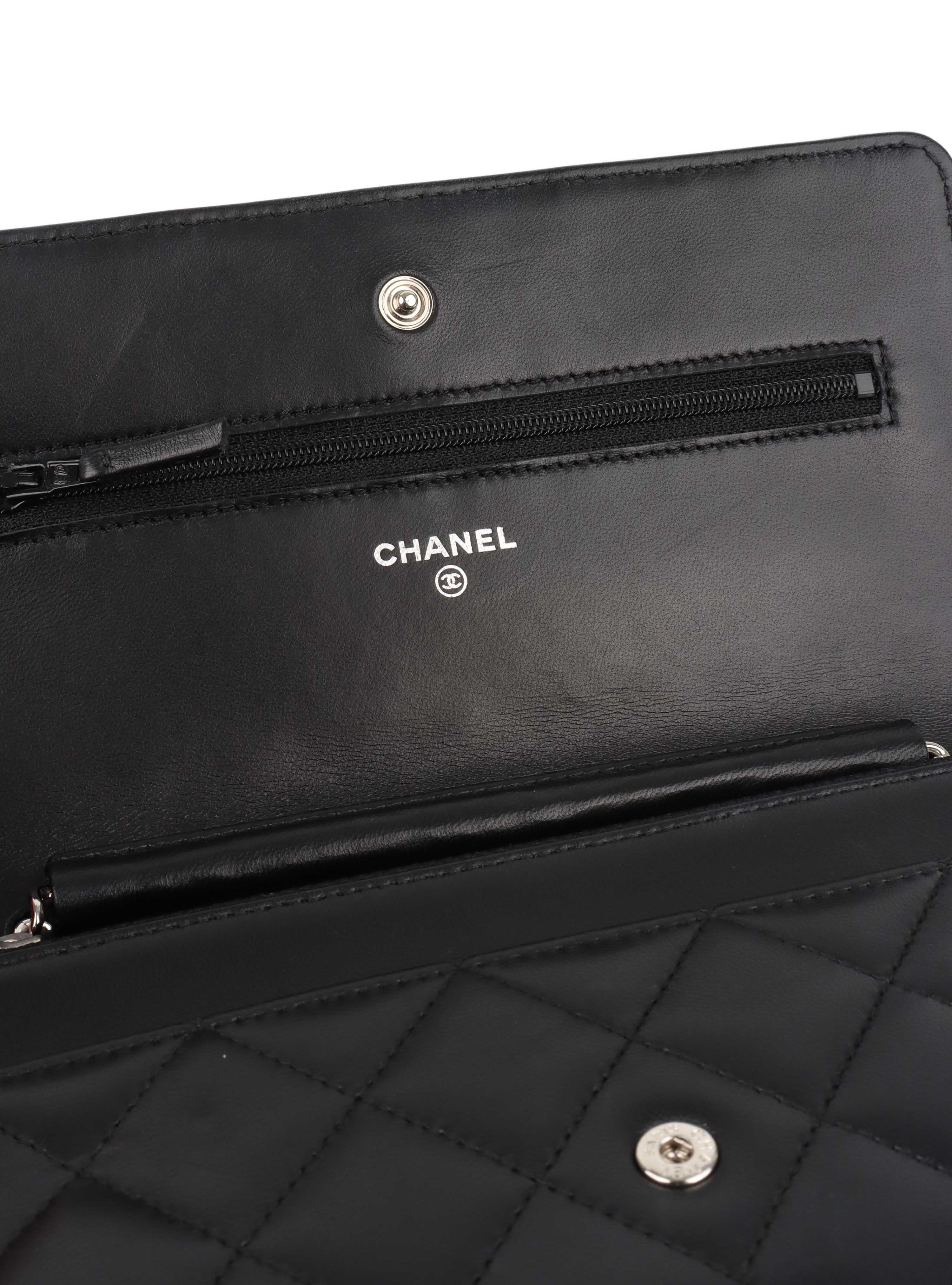 Chanel Black Lambskin Wallet on Chain SHW.