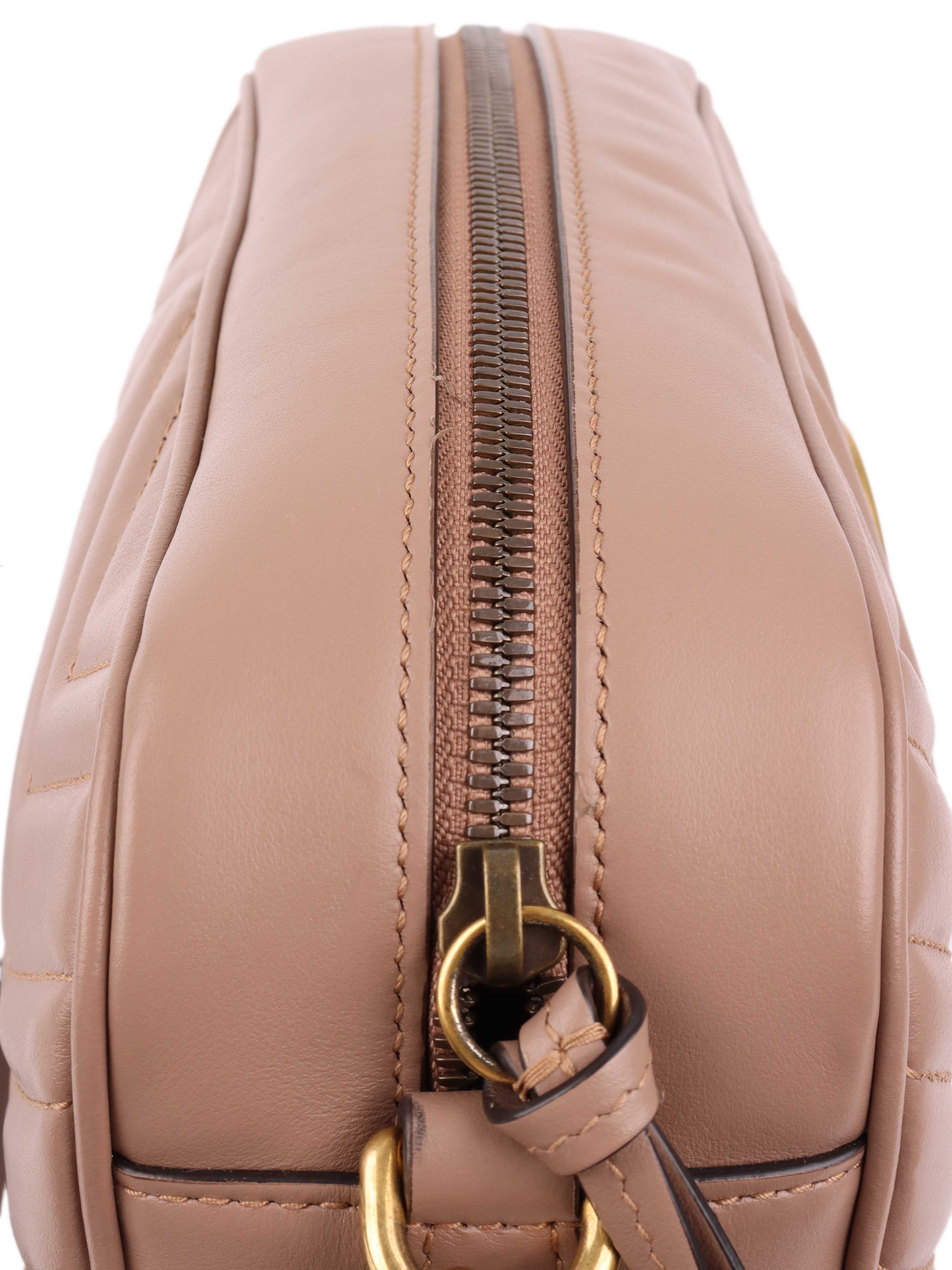 Gucci Small Beige Marmont Shoulder Bag.