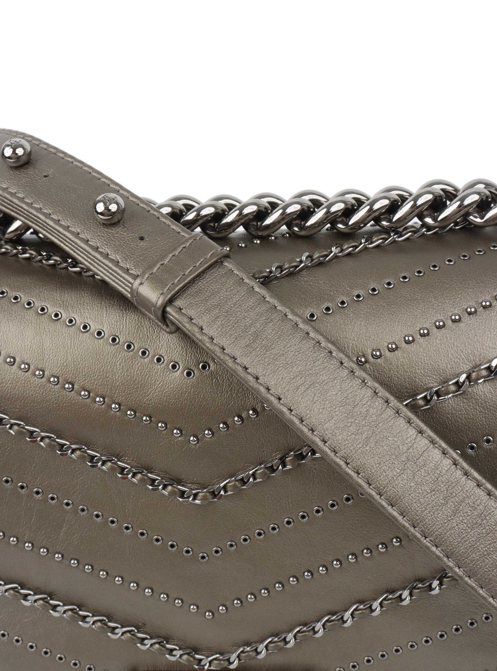 Chanel Medium Chevron Metallic Crumpled Calfskin Boy Bag.