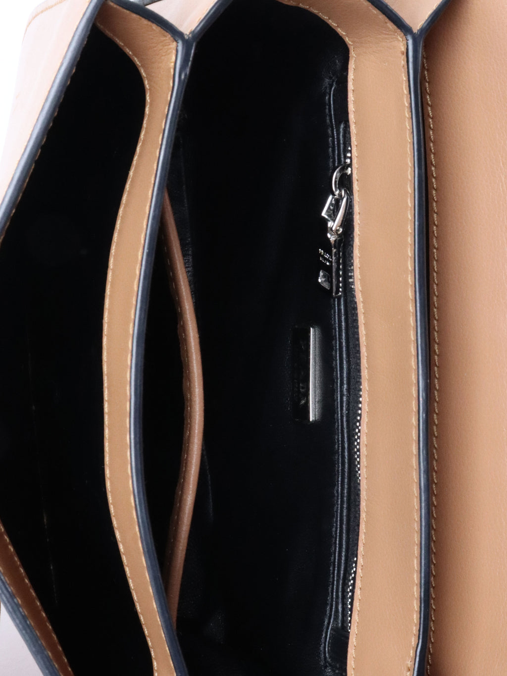 Prada Beige Arcade Chain Crossbody Bag.