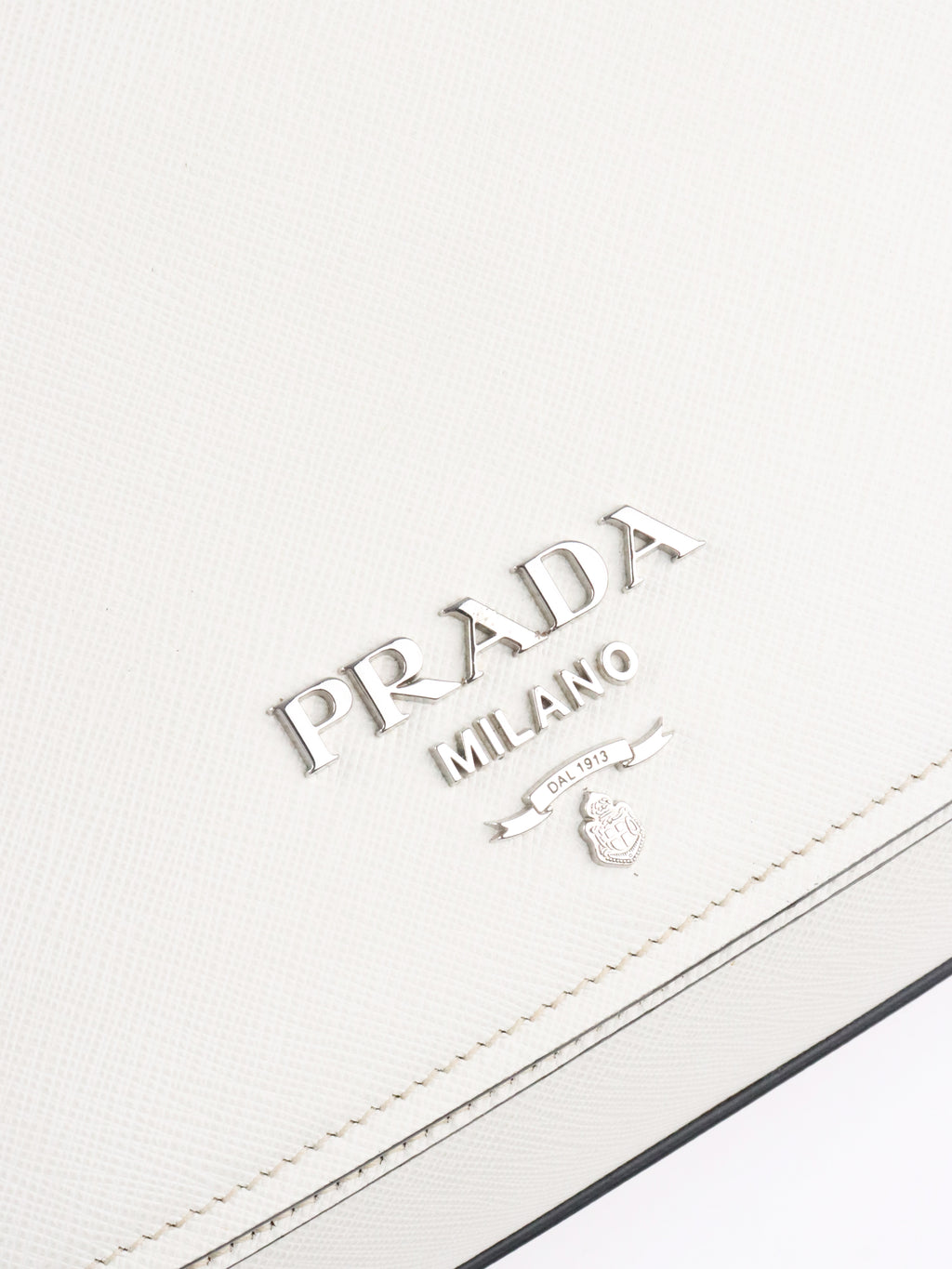 Prada White Saffiano Crossbody Bag