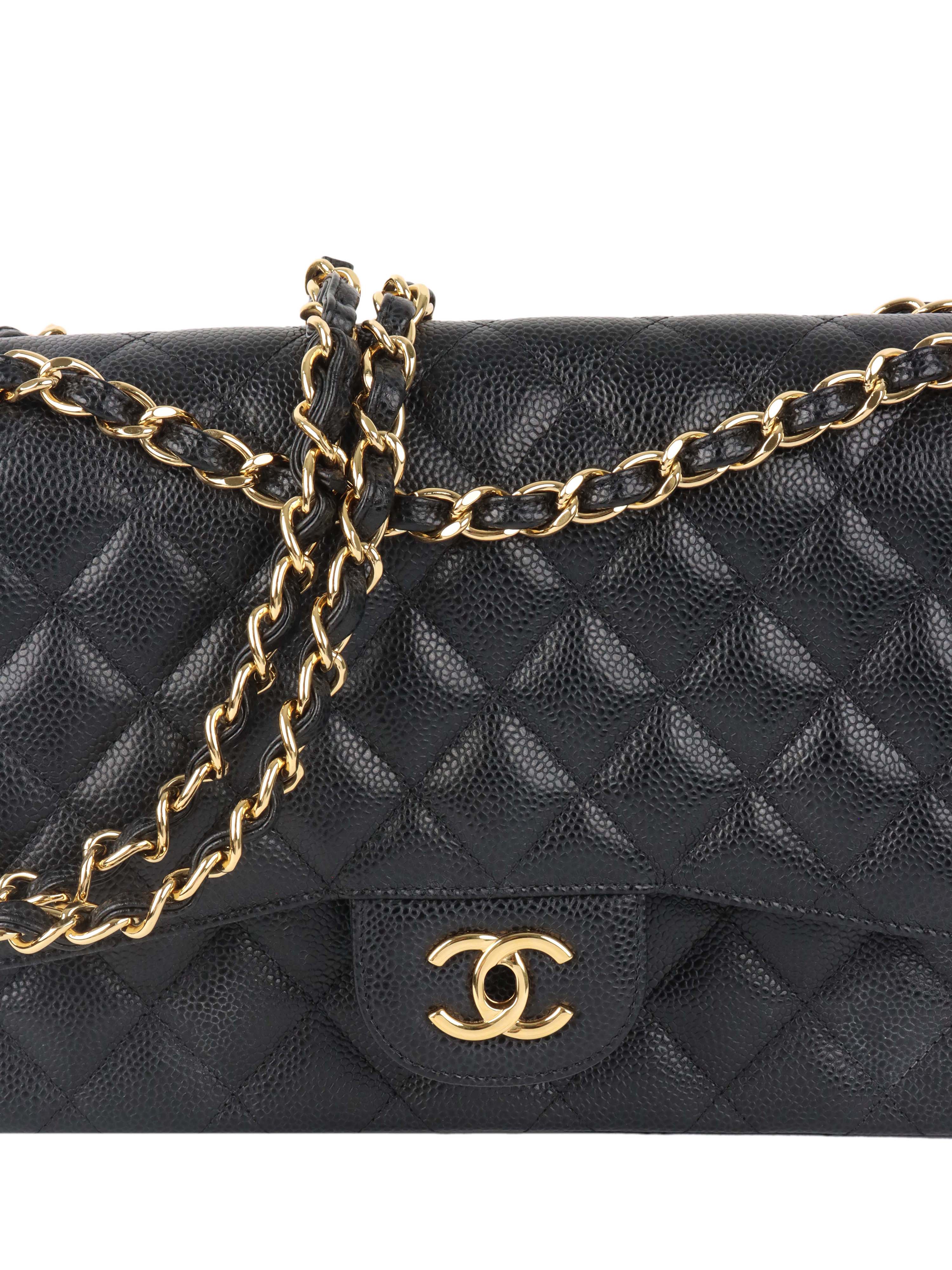 Chanel Classic Jumbo Black Caviar GHW.