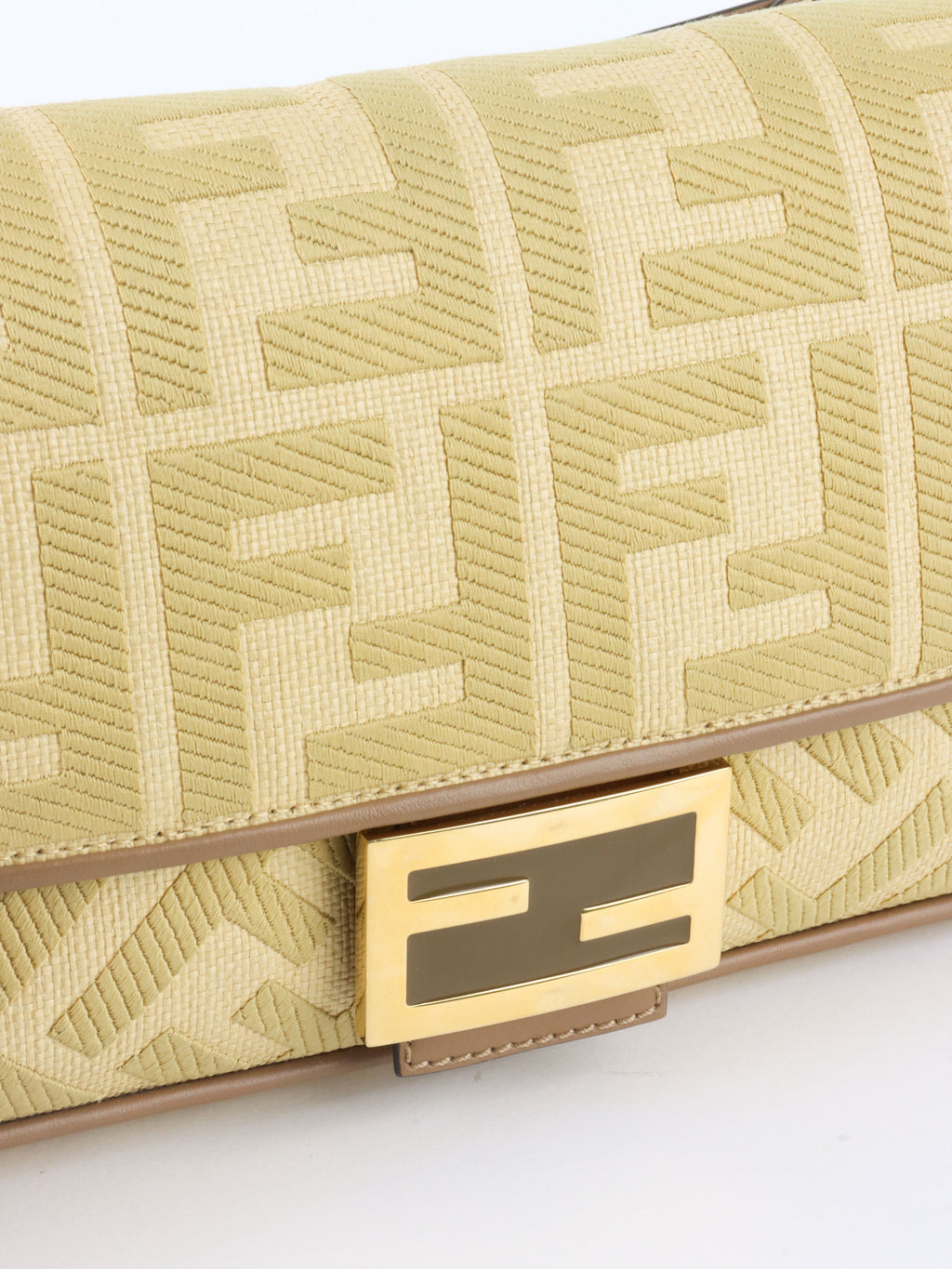 Fendi Woven Rafia Vitello Baguette  Bag.