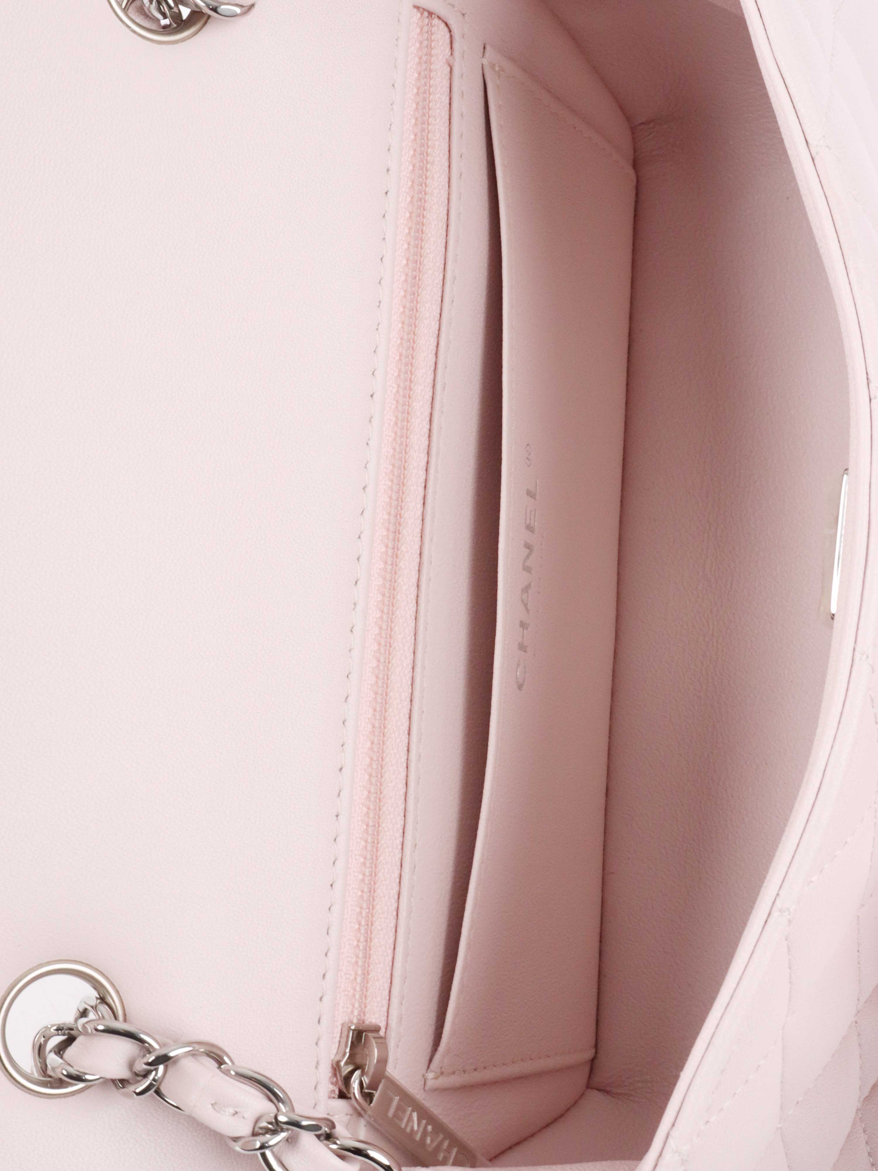 Chanel Light Pink Mini Rectangular Classic Flap SHW.