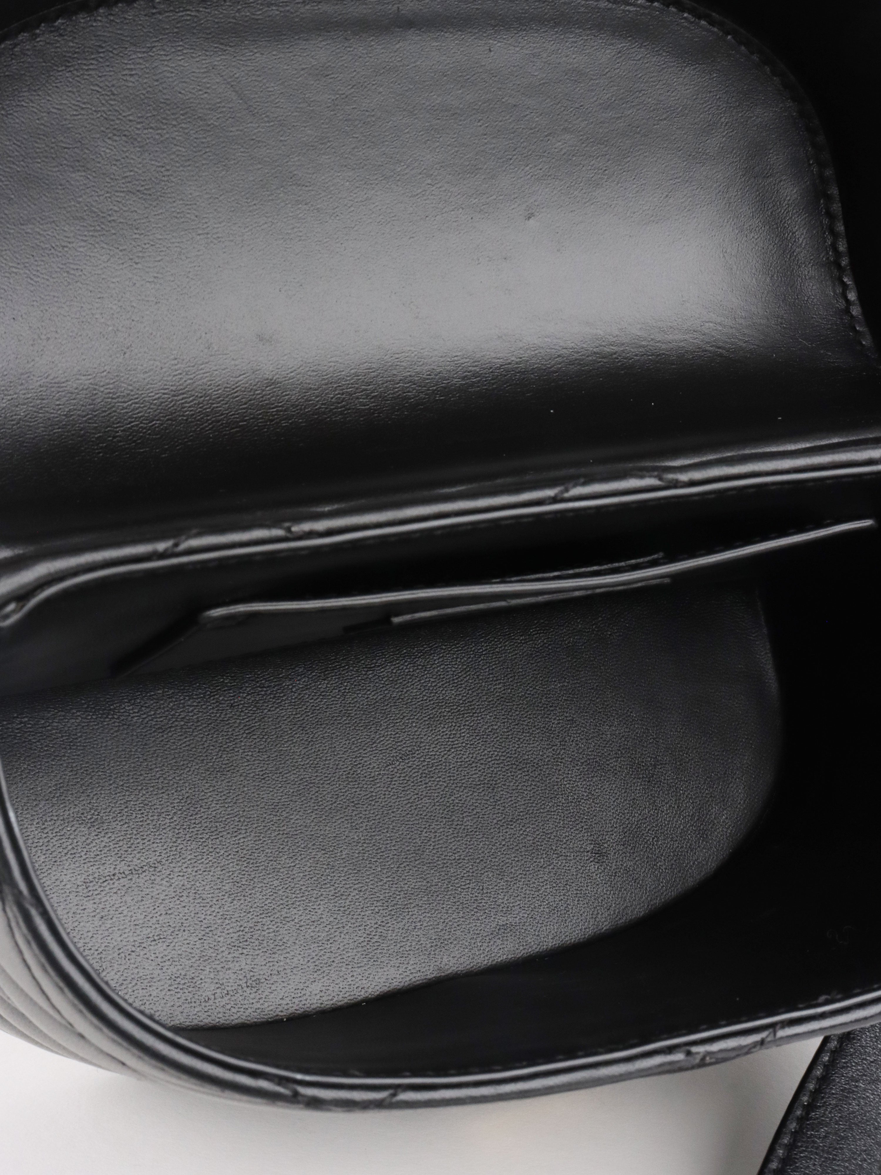 Saint Laurent  Black Quilted Lambskin June Box Shoulder Bag.