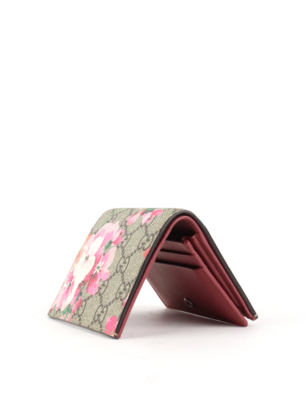 Gucci Ebony & Pink Bloom Supreme Fold Wallet