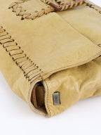 Fendi Vintage Senape Whipstitch Large Baguette