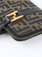 Fendi Vintage Zucca Canvas Top Handle Wallet Bag