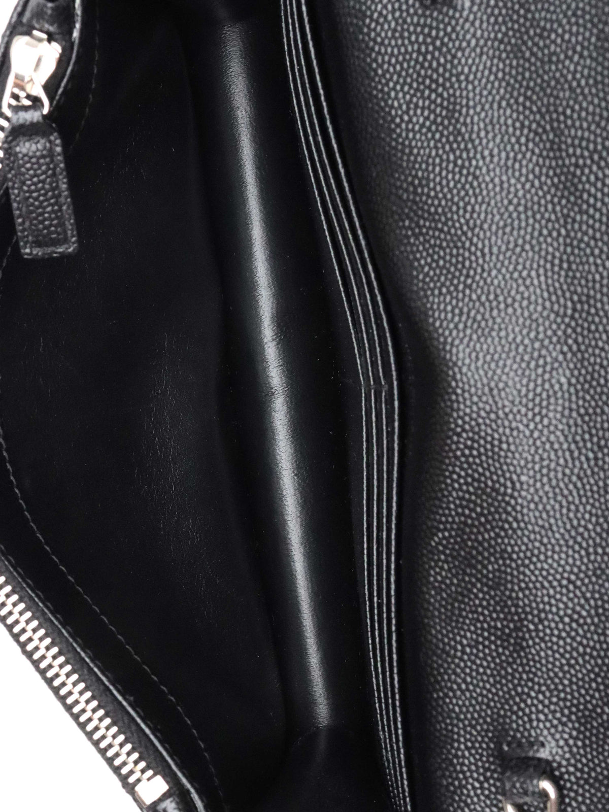 Saint Laurent Black Cassandre Envelope Chain Wallet