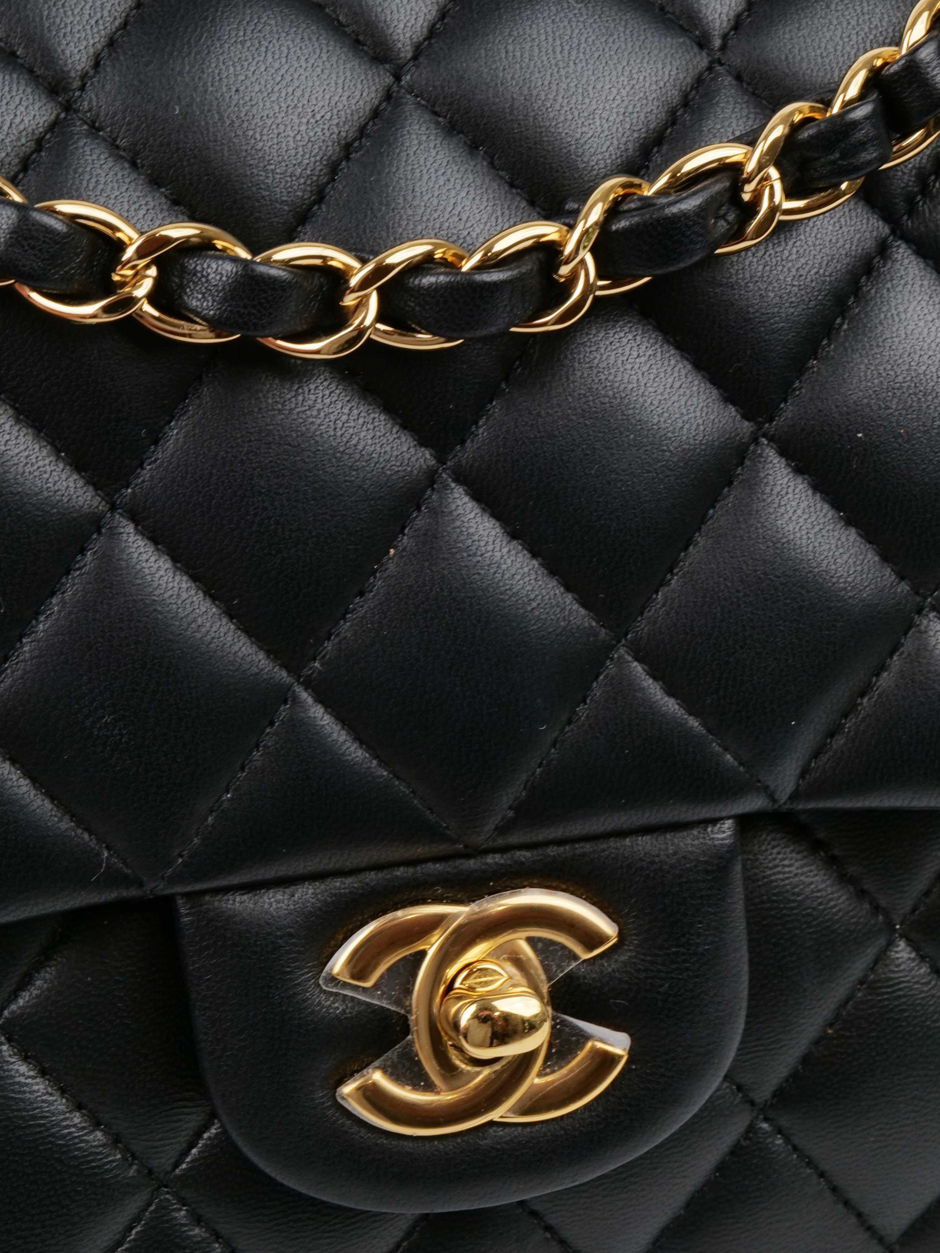 Chanel Medium Black Lambskin Classic Flap GHW.