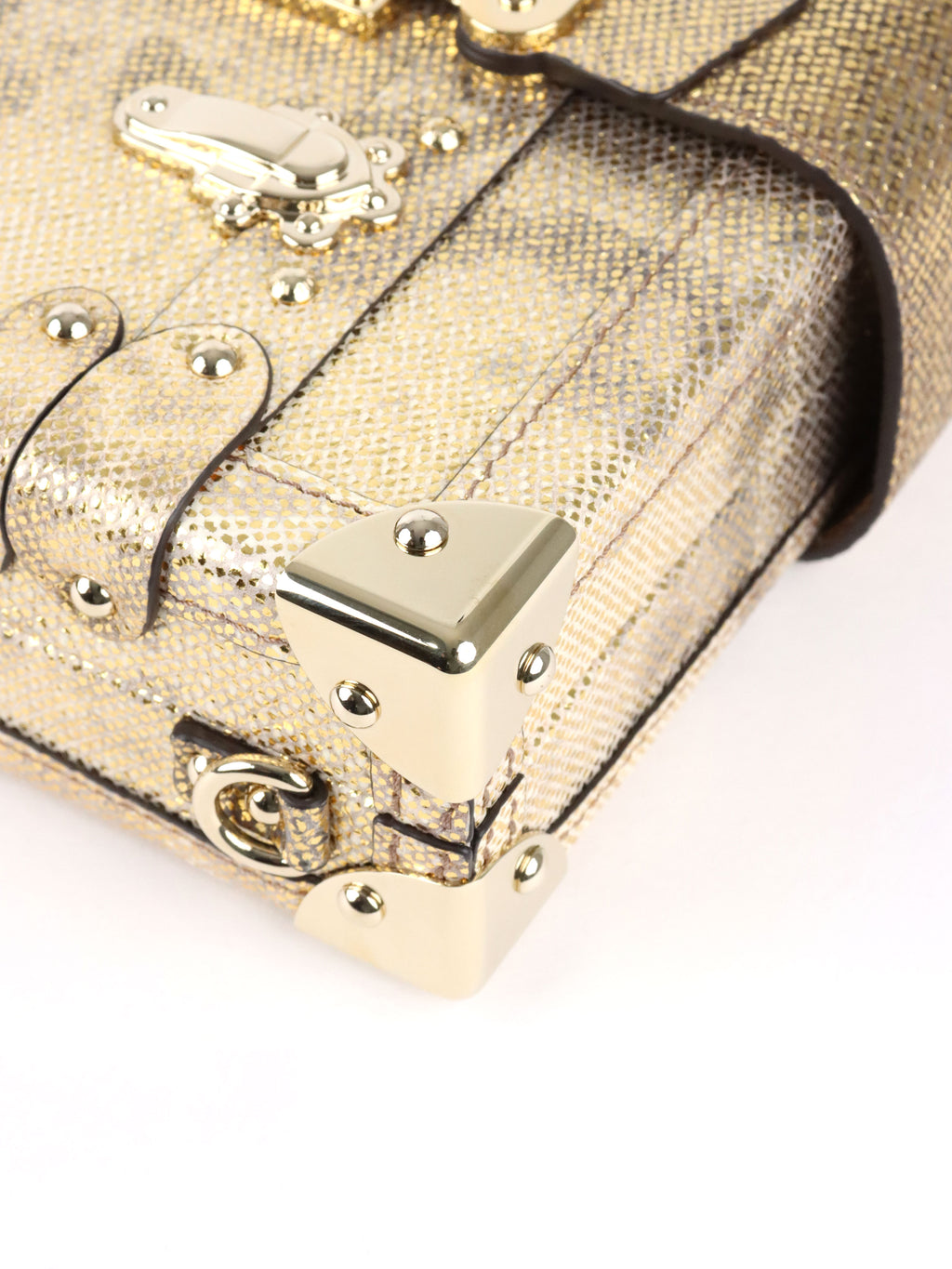 Louis Vuitton Metallic Gold Lizard Petite Malle
