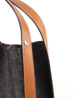 Celine Small Miel Triomphe Canvas Cube Bag