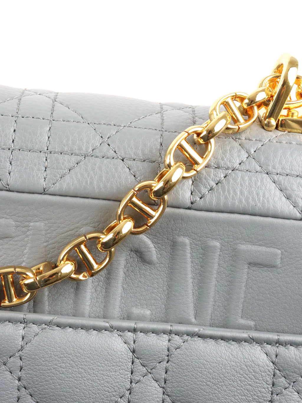 Dior Medium Stone Grey Cannage Caro Bag