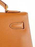 Hermes Vintage Kelly 32  Gold Courchevel GHW Circle W