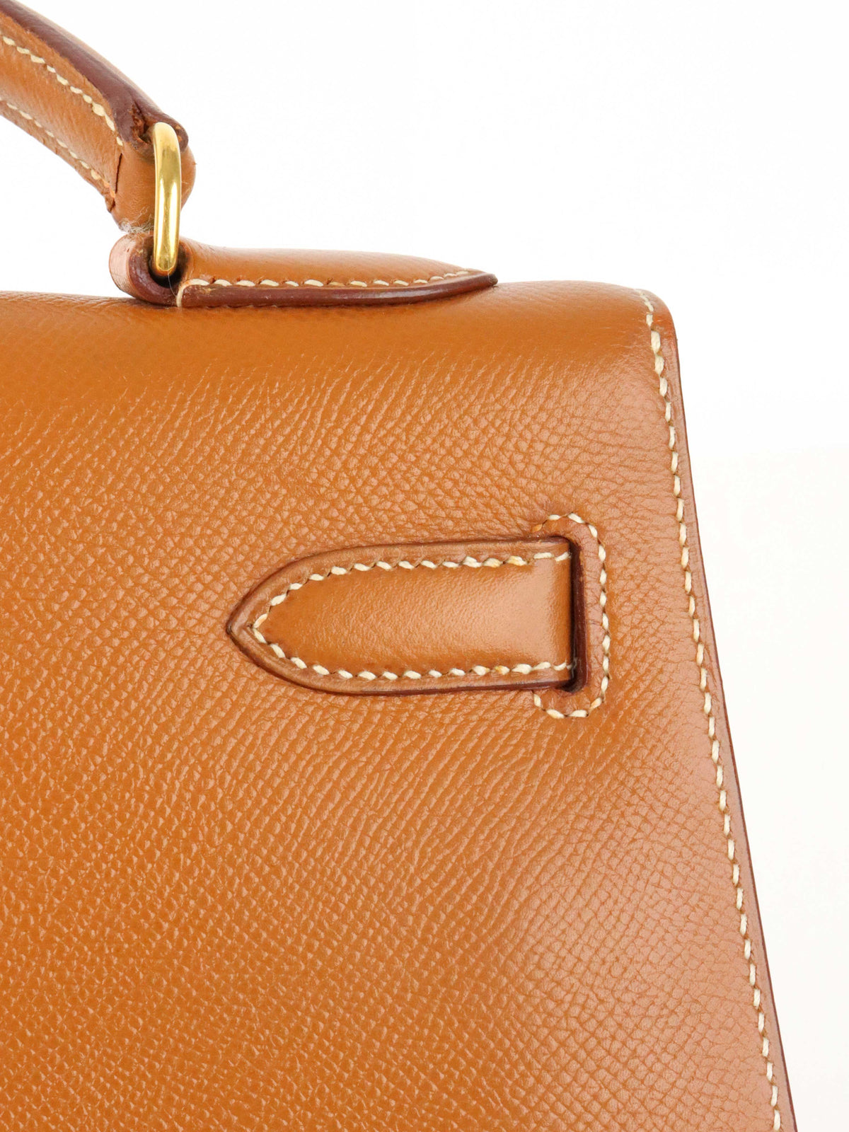 Hermes Vintage Kelly 32  Gold Courchevel GHW Circle W