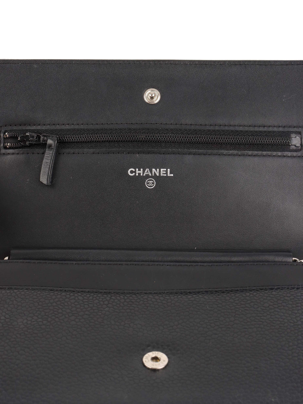 Chanel Black Caviar Wallet on Chain.