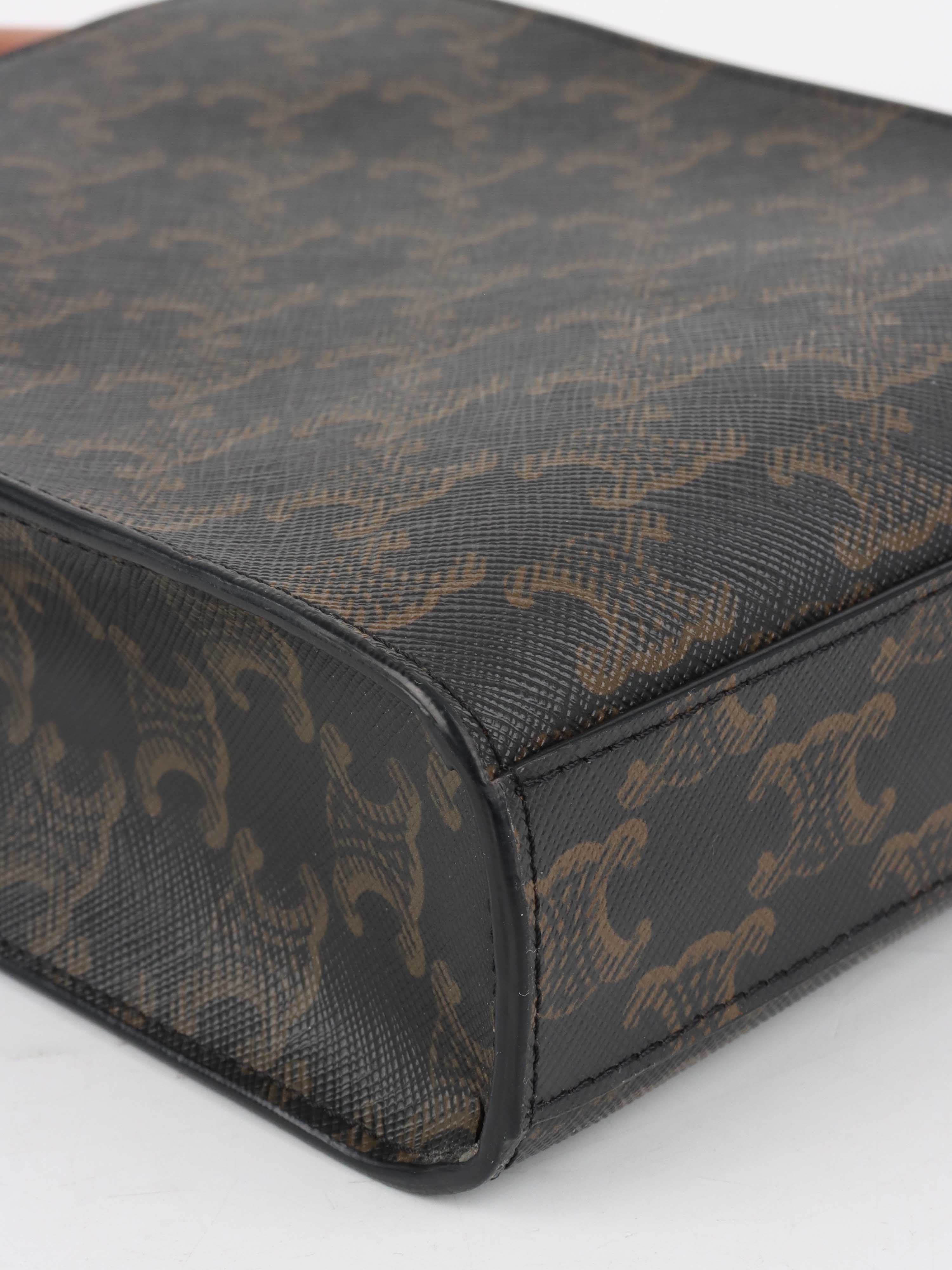 Celine Mini Vertical Cabas in Triomphe Canvas with Celine Print.