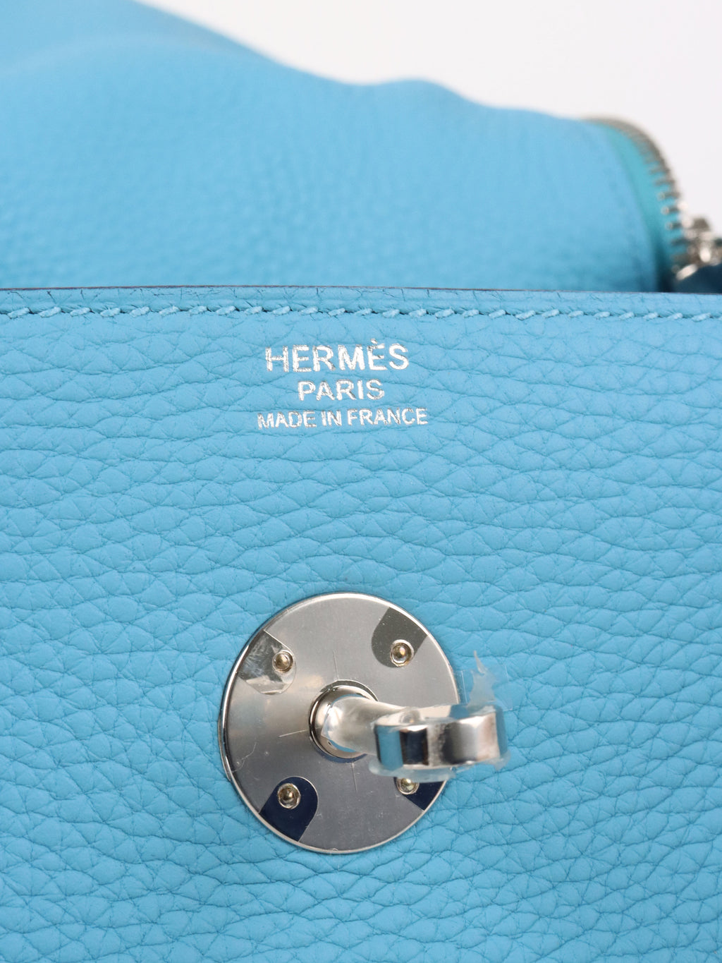 Hermes Lindy 30 P3 Bleu du Nord Clemence Leather Stamp D