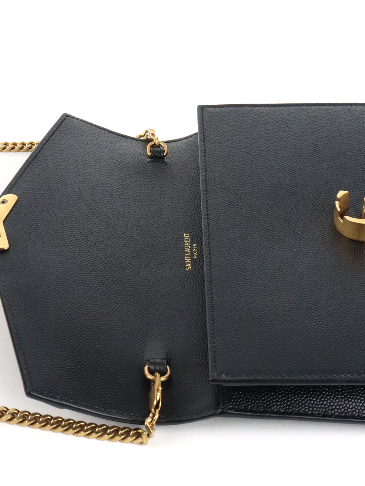 Saint Laurent Black Cassandra Wallet on Chain