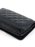 Chanel Black Caviar Boy Wallet On Chain GHW