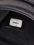 Chanel Vintage Stitched Logo Black Caviar Tote
