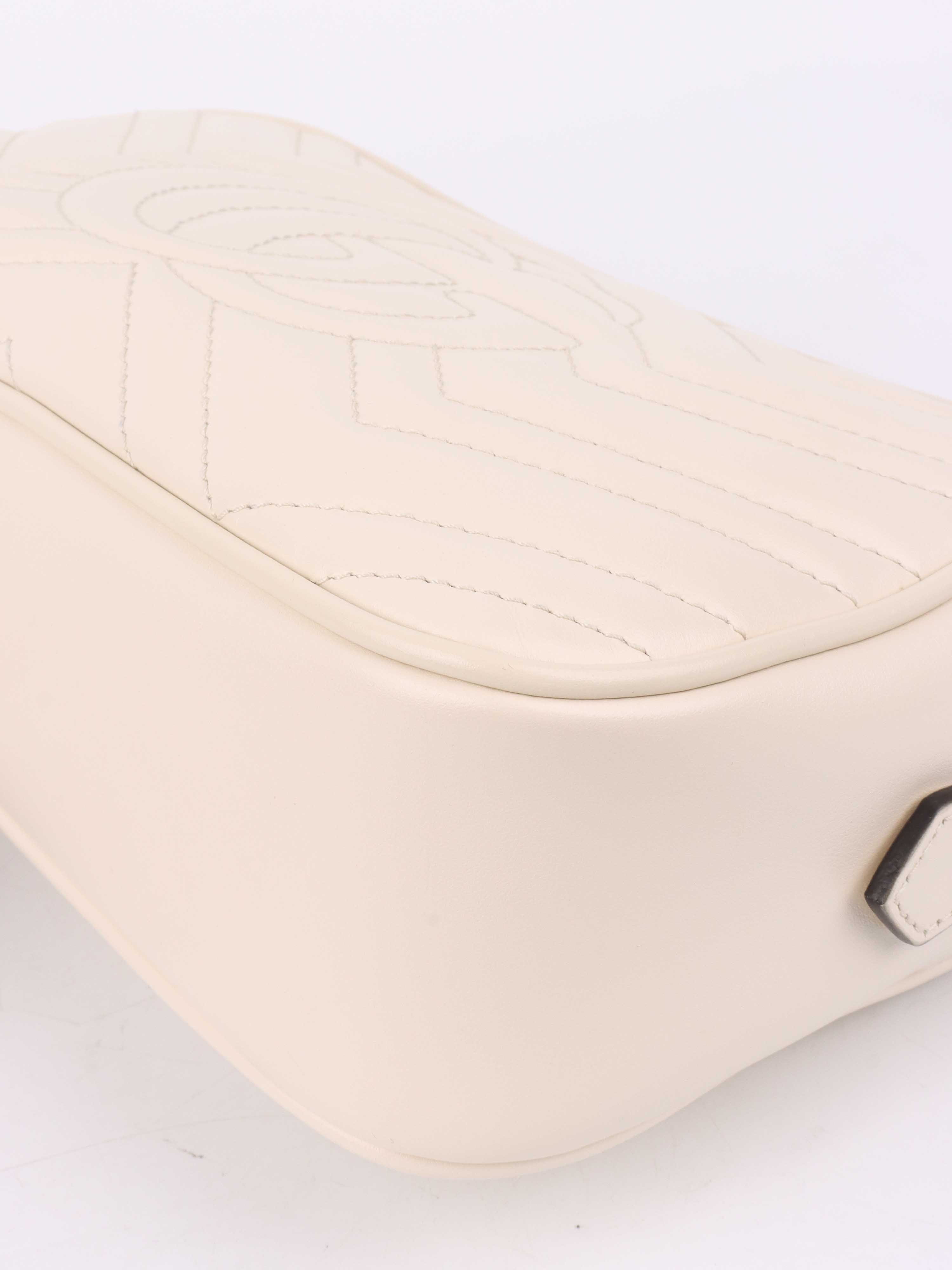 Gucci Small White Marmont Camera Bag