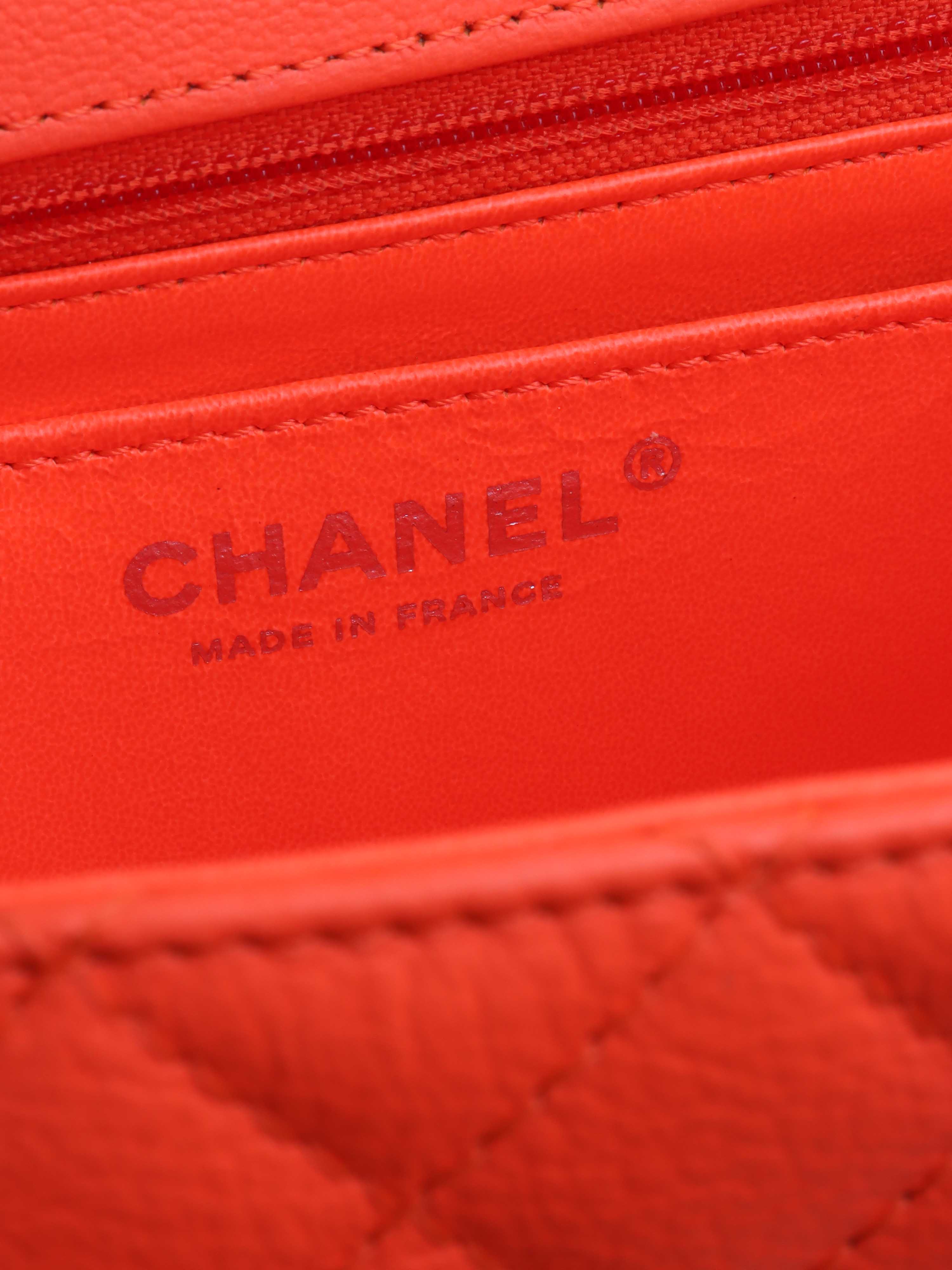 Chanel Small Bright Orange 2.55 Bag SHW.