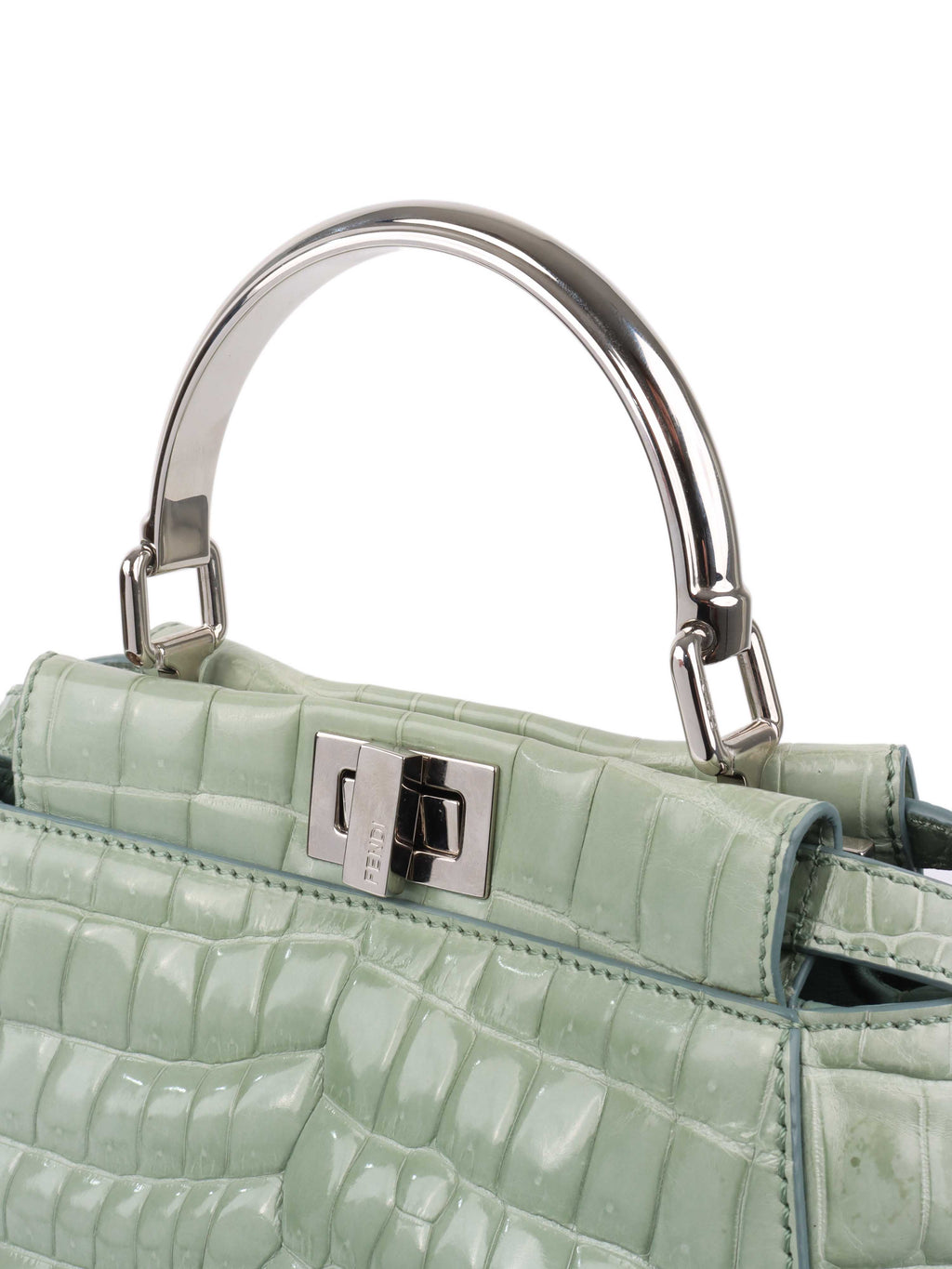 Fendi Peekaboo Crocodile Mini Mint Green