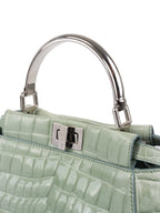 Fendi Peekaboo Crocodile Mini Mint Green