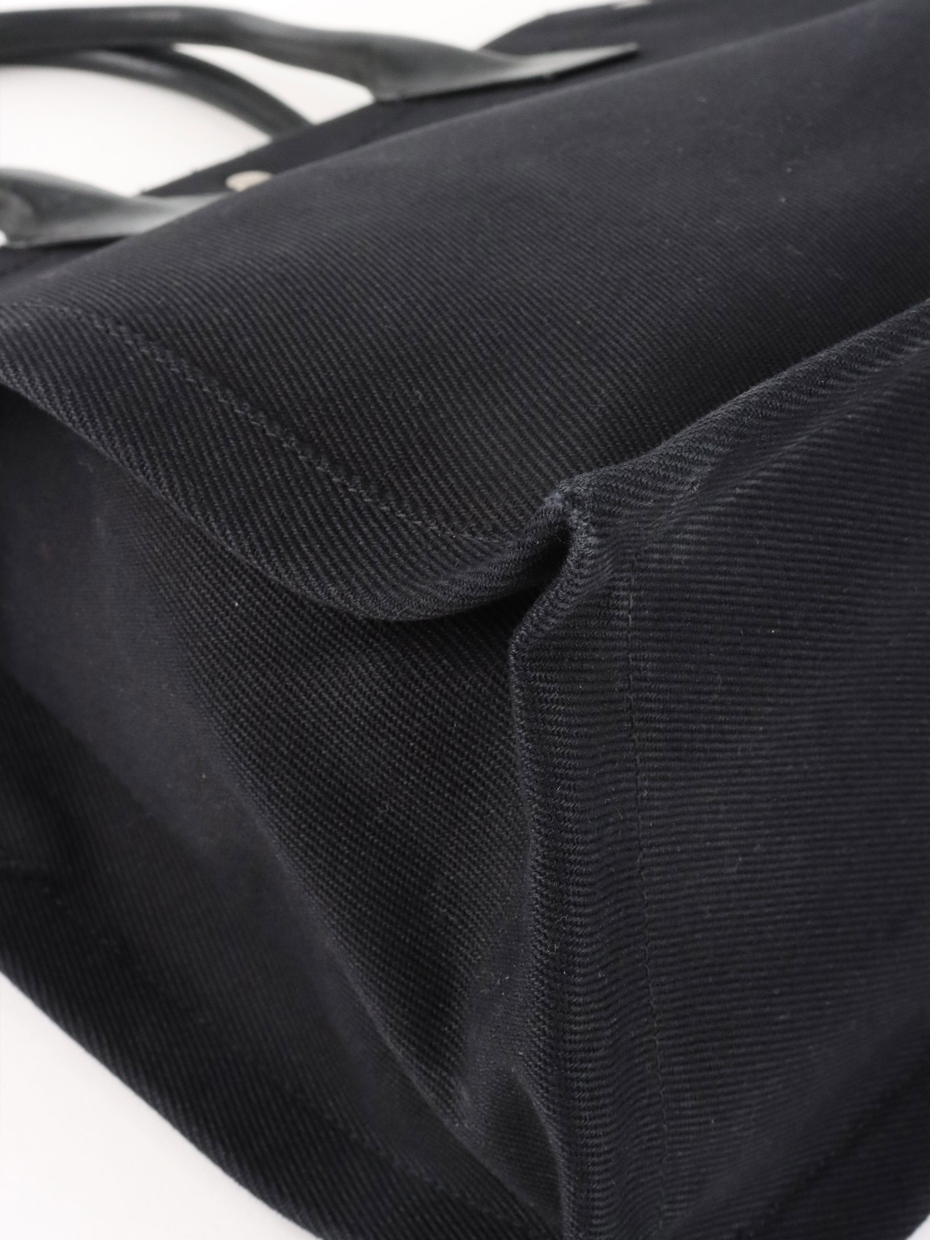Saint Laurent Black Canvas Rive Gauche Large Tote Bag