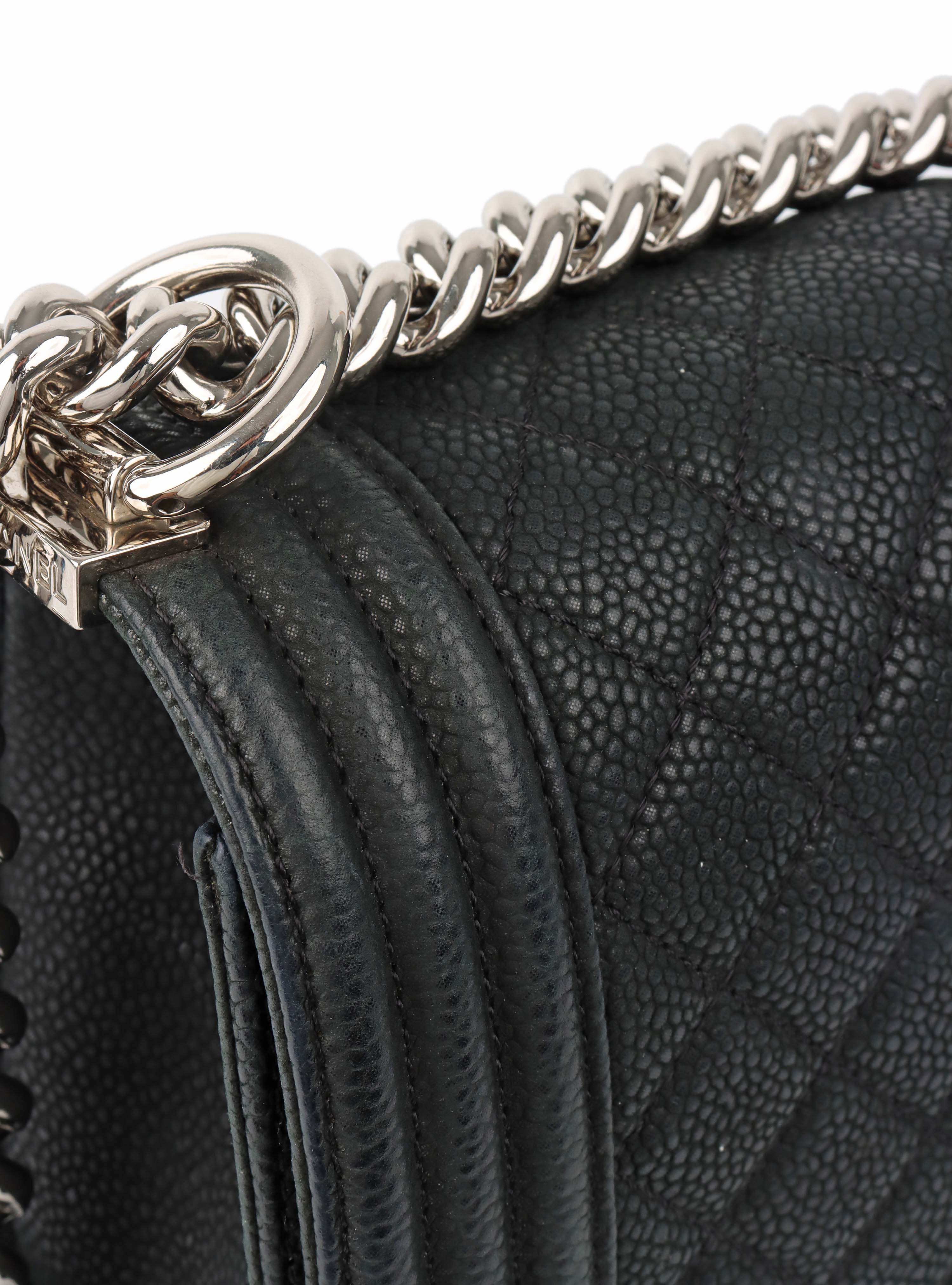 Chanel Black Medium Soft Caviar Boy Bag SHW.