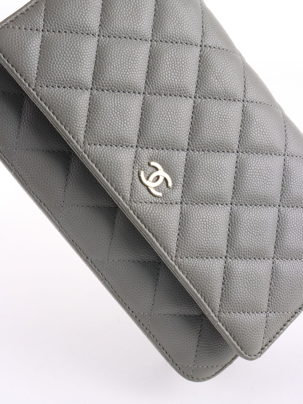 Chanel Grey Caviar Wallet on Chain LGHW