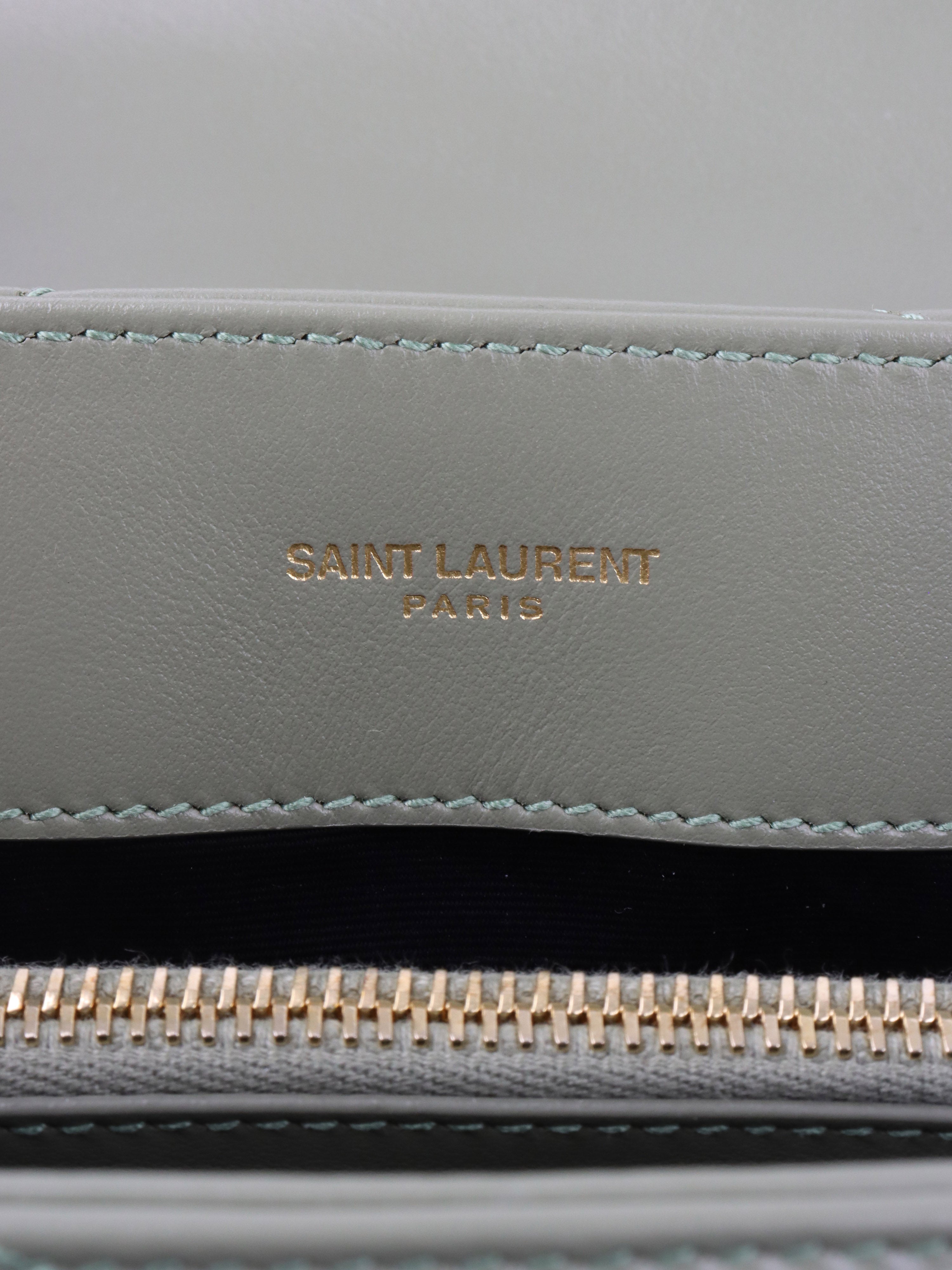 Saint Laurent Light Sage Small Loulou Bag.