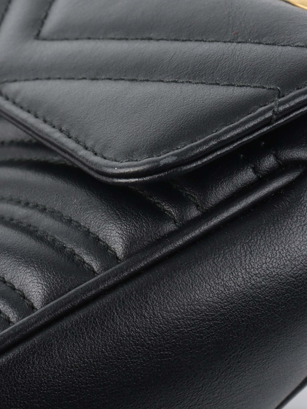 Gucci Black Small Marmont Shoulder Bag.