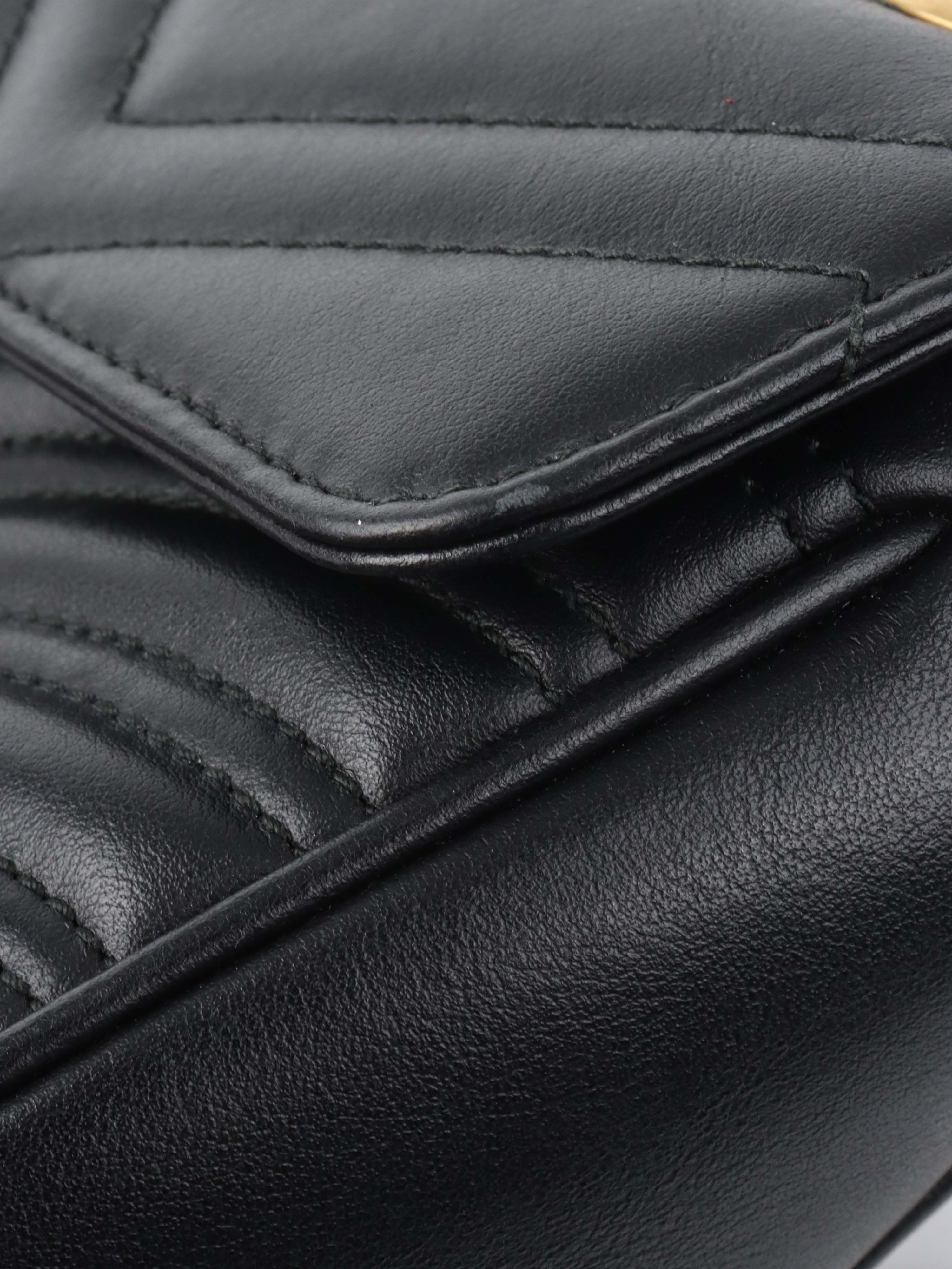 Gucci Black Small Marmont Shoulder Bag.