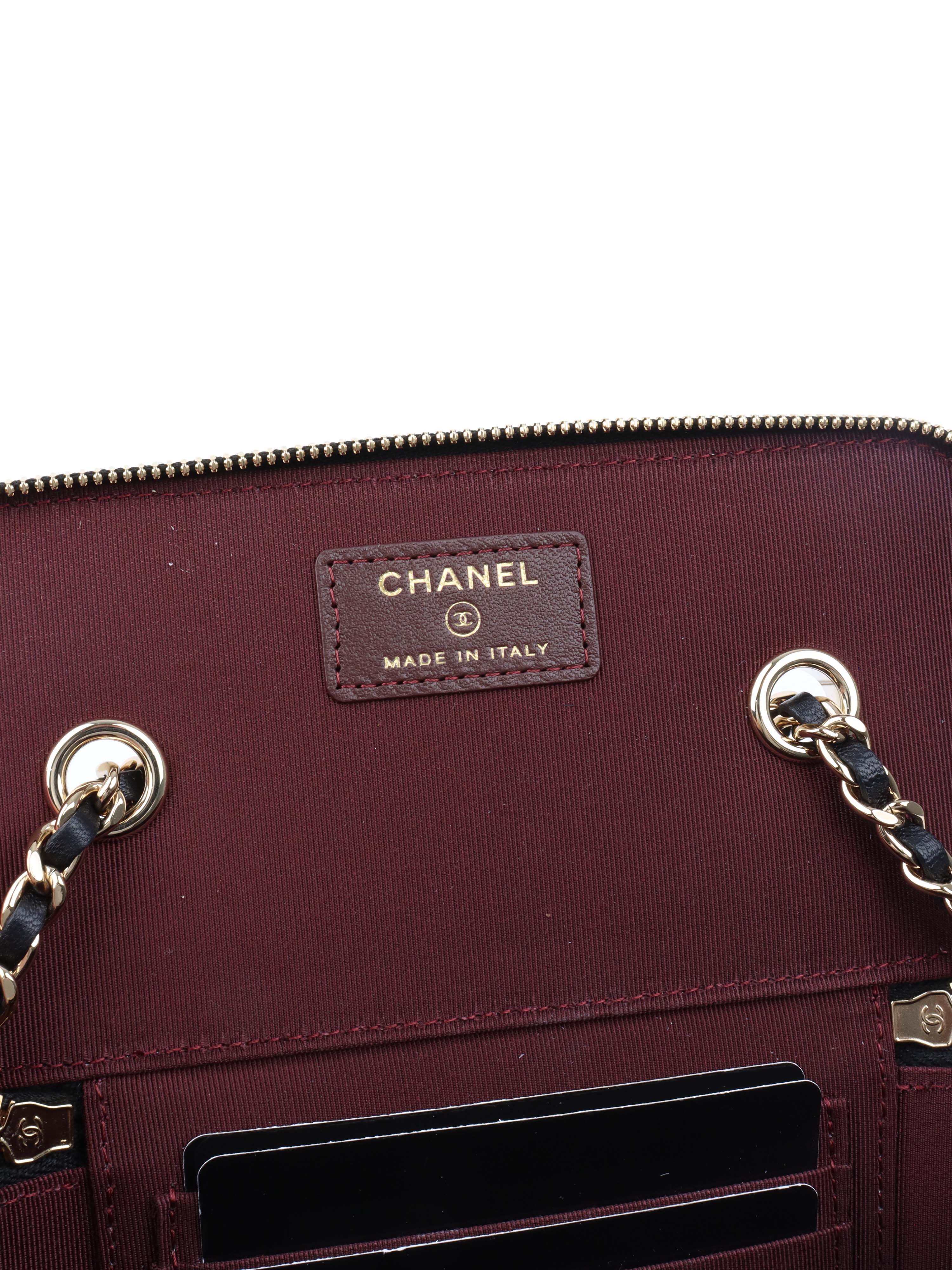 Chanel Black Lambskin Vanity Bag.