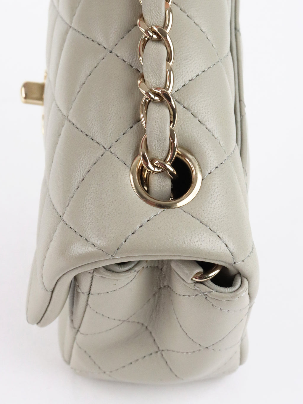 Chanel Light Grey Mini Classic Flap Bag