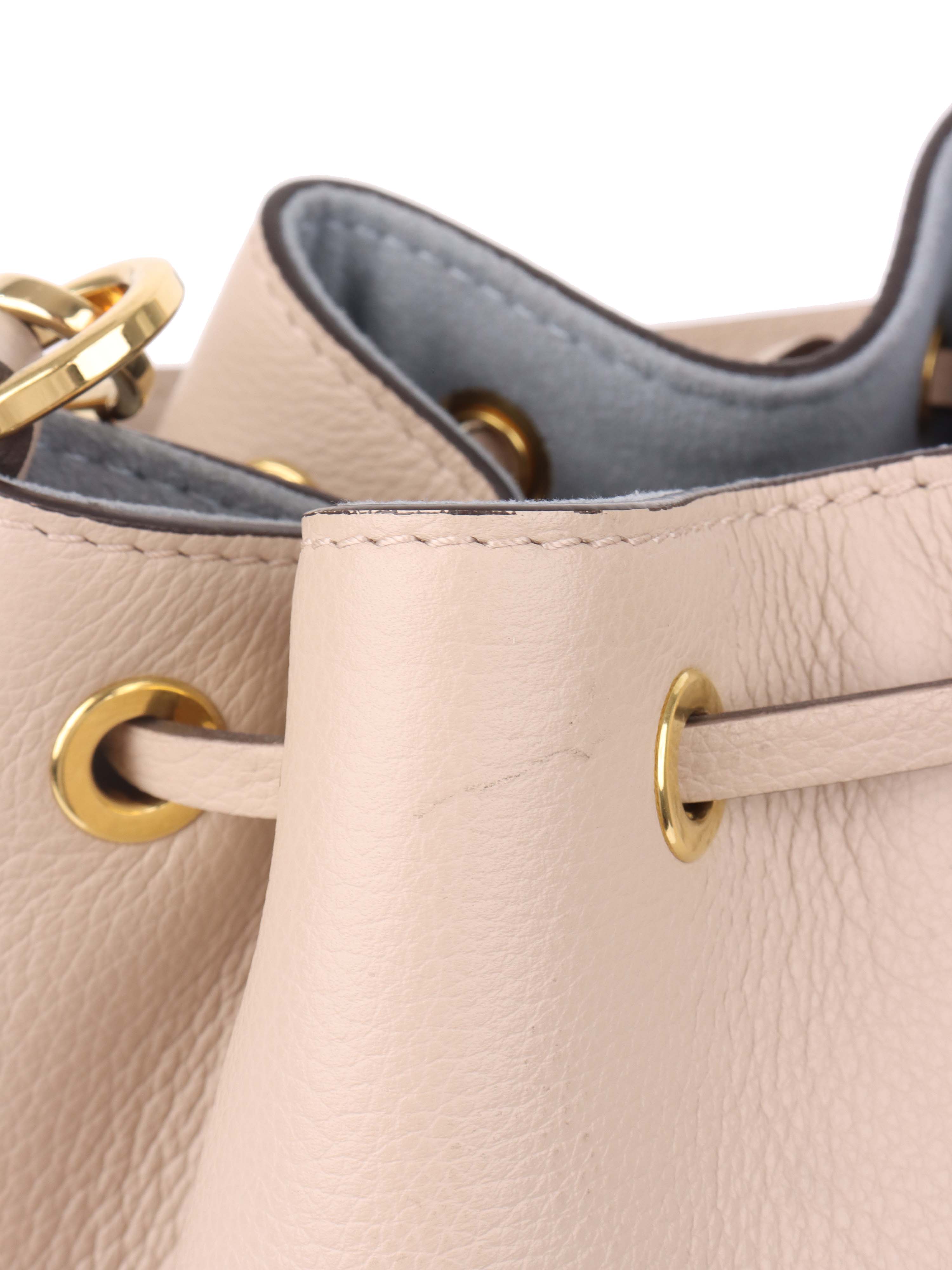 Louis Vuitton Beige Lockme Bucket Bag.