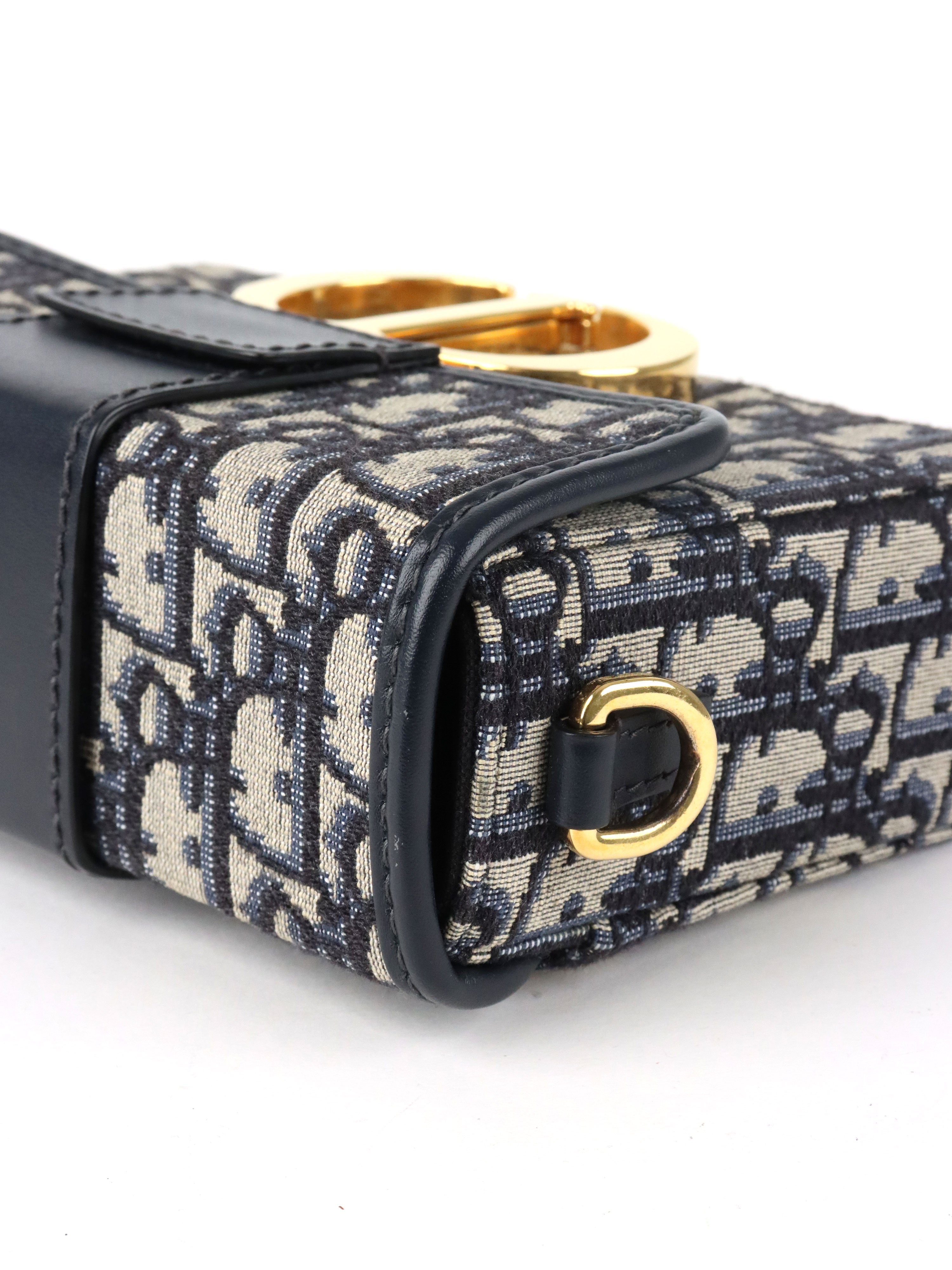 Dior 30 Montaigne Navy Oblique Box Bag