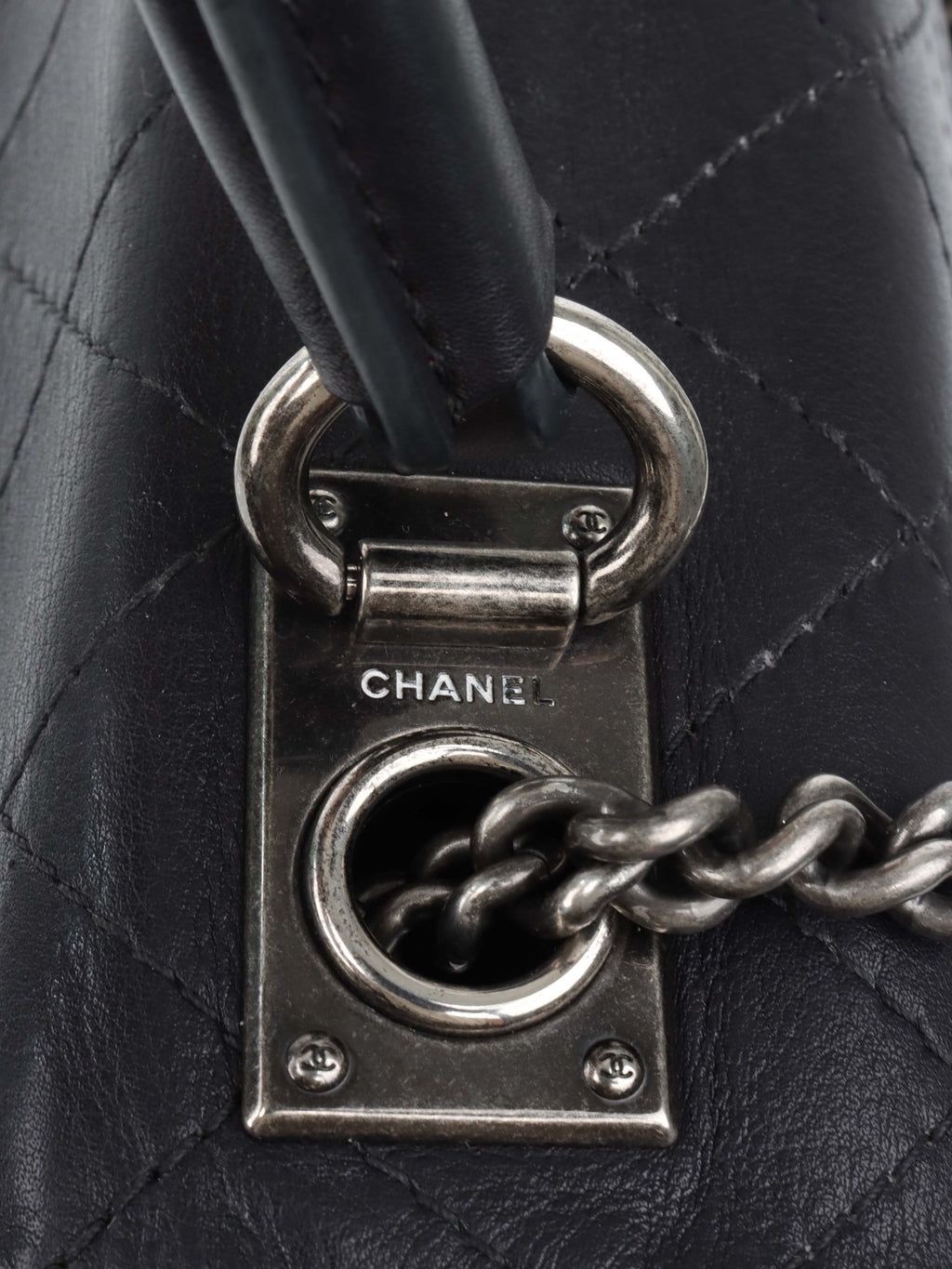 Chanel Black Lambskin 2016 Two - Way Bag SHW.