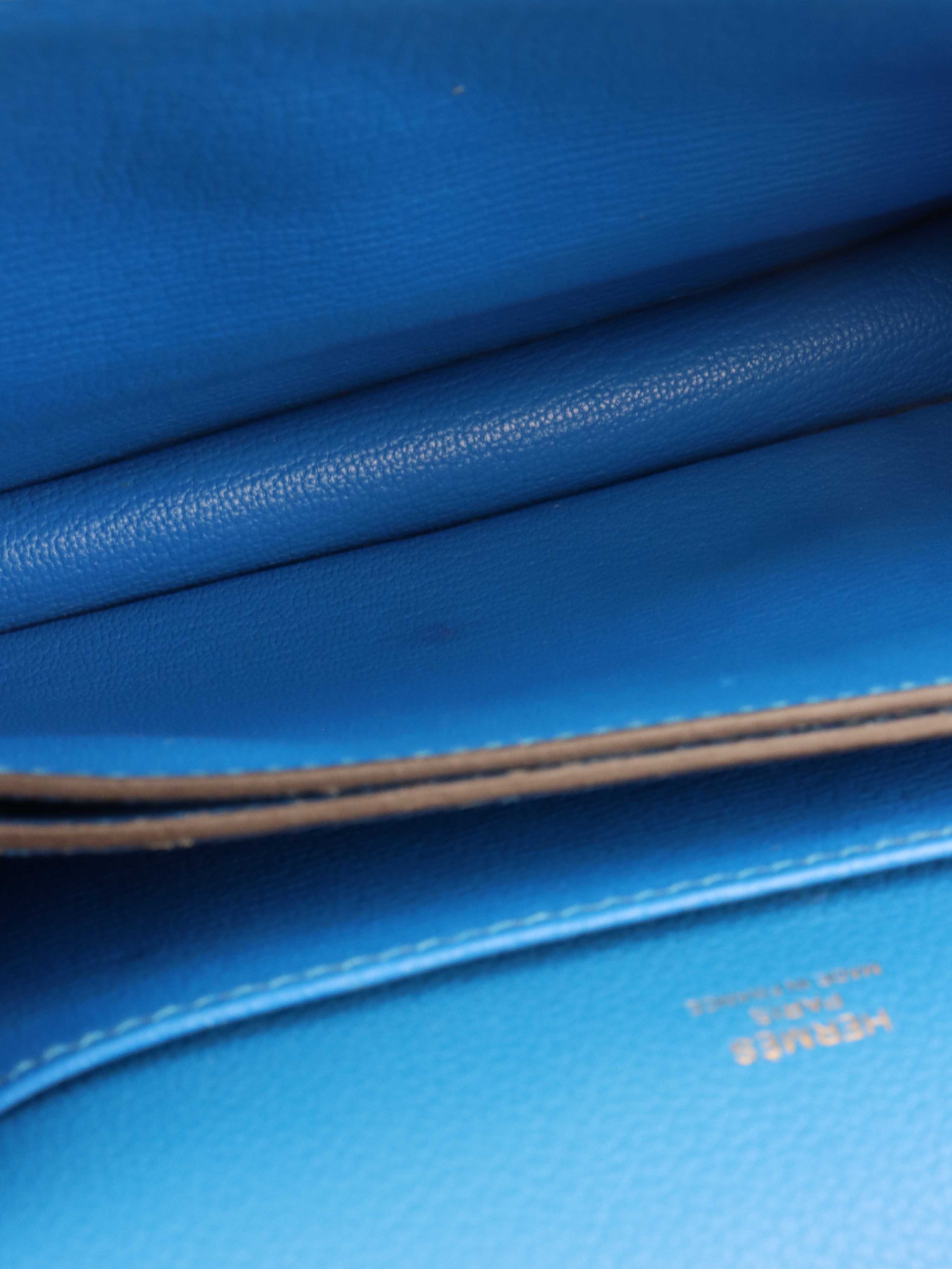 Hermes Mini Roulis Bag in Bleu Hydra GHW.