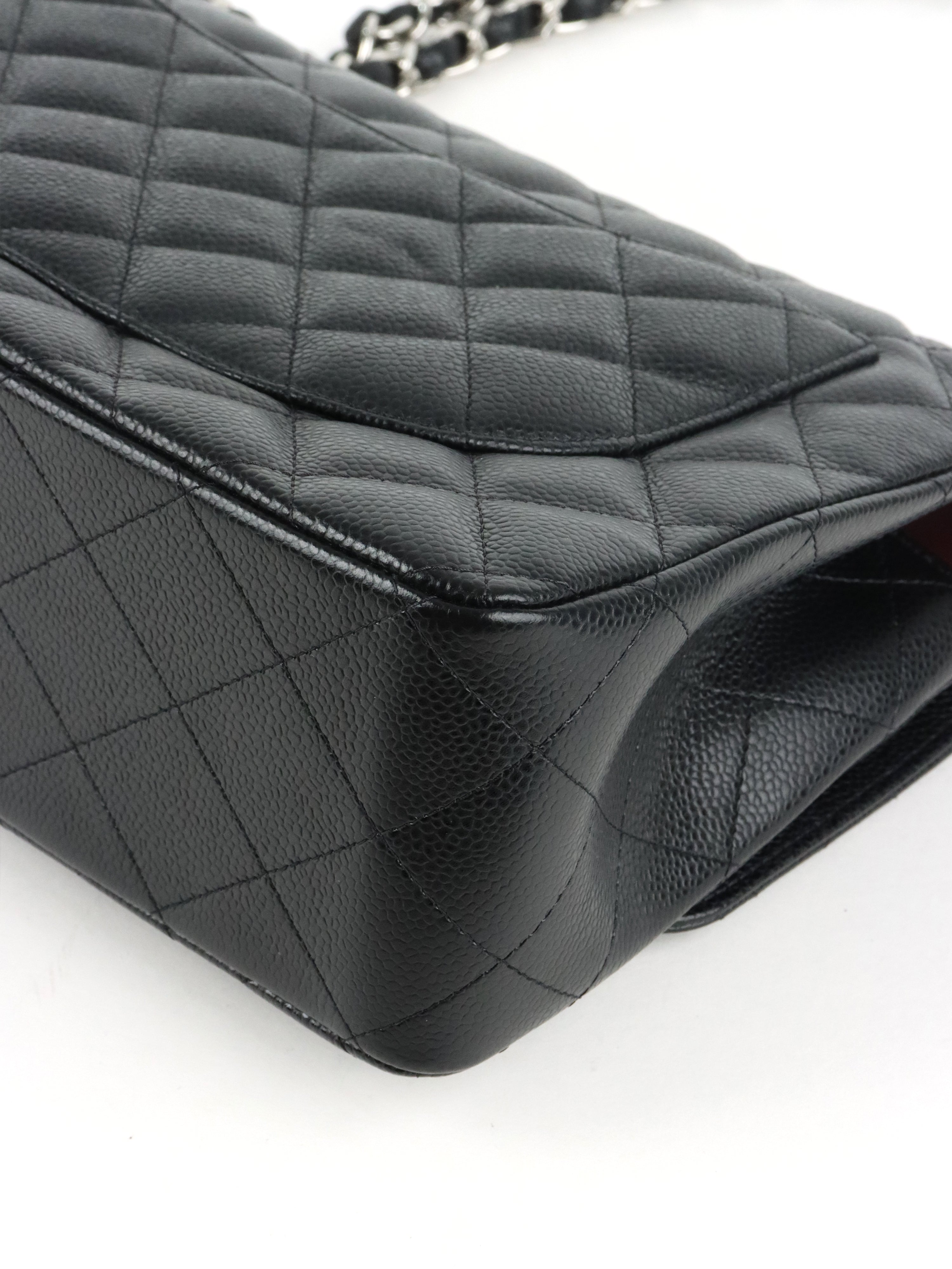 Chanel Black Caviar Jumbo Classic Flap SHW