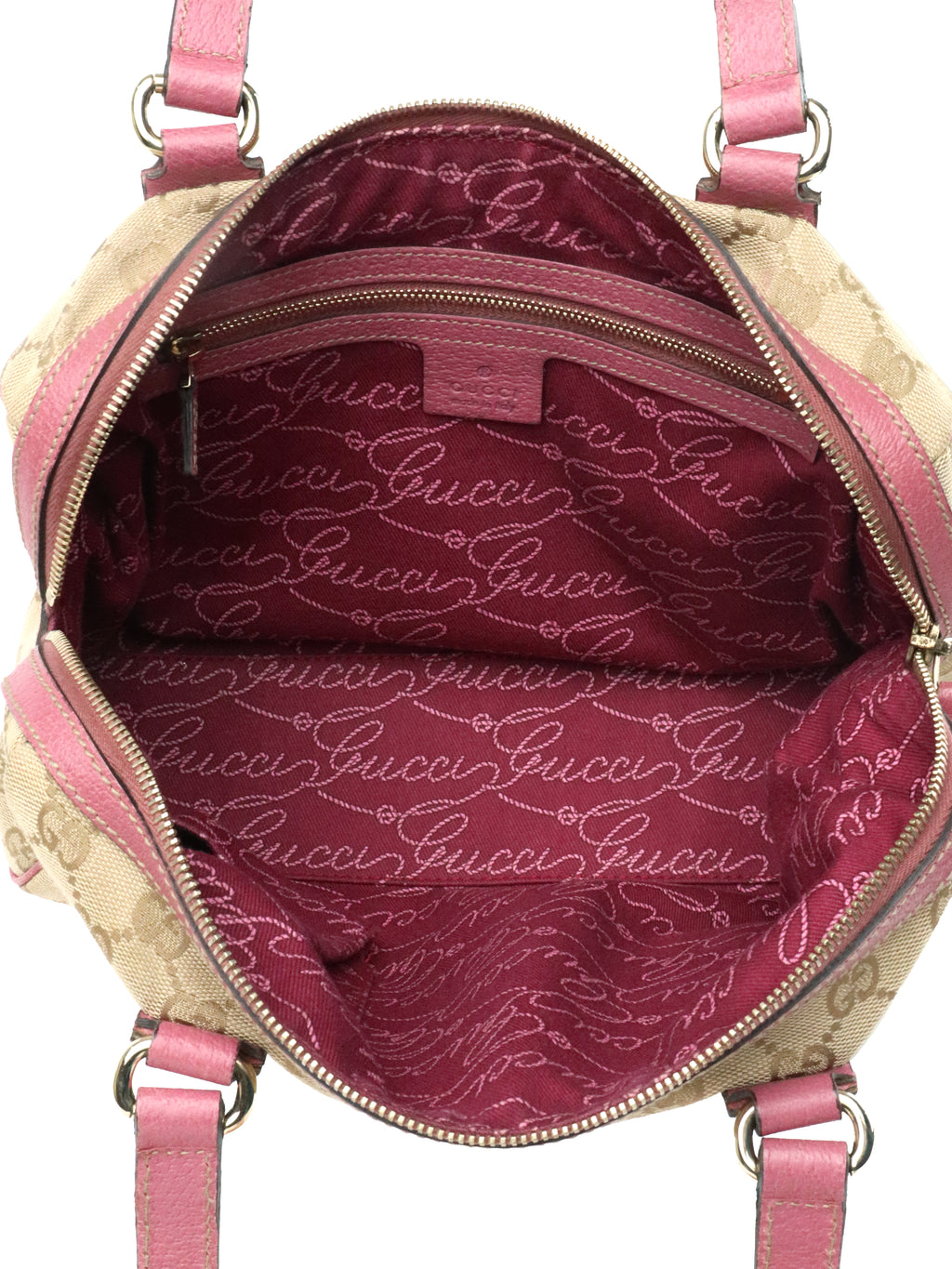 Gucci GG Ebony/Pink Charmy Boston Bag