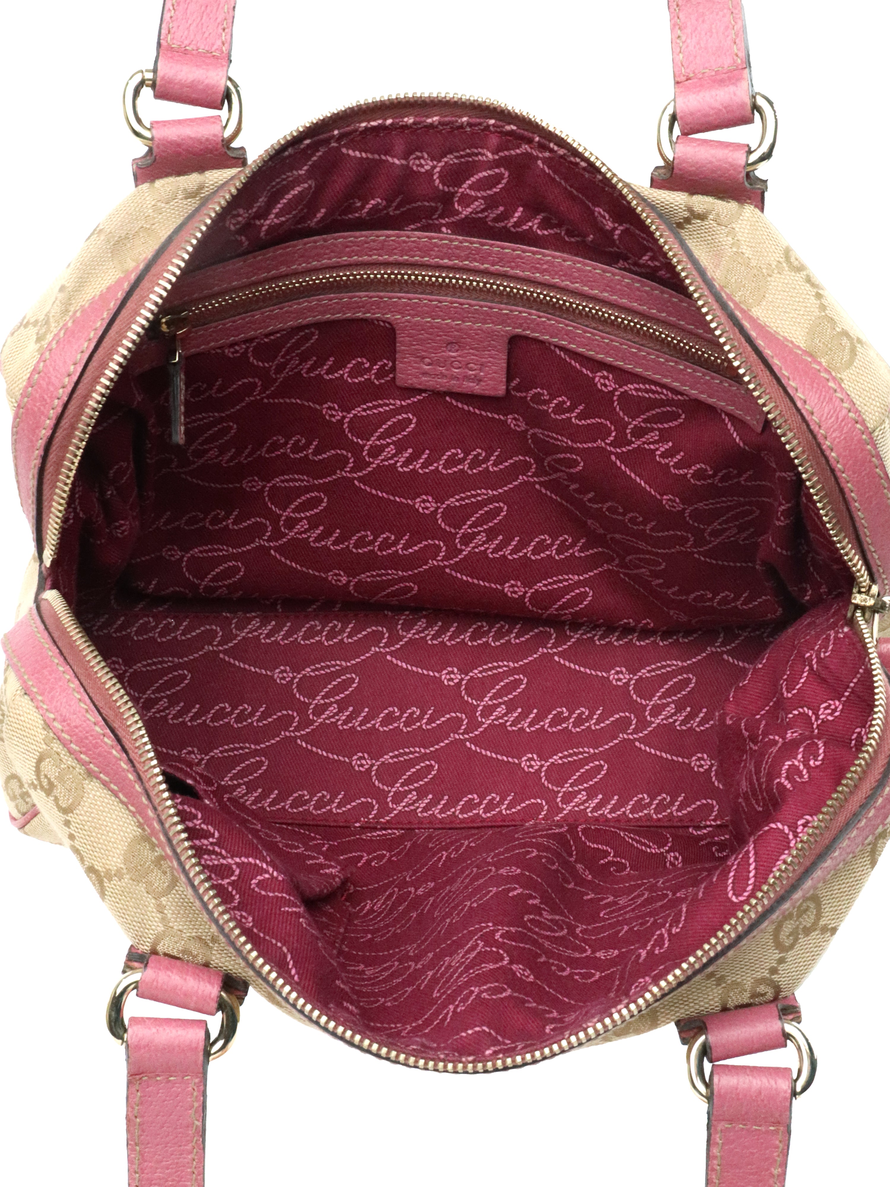 Gucci GG Ebony/Pink Charmy Boston Bag