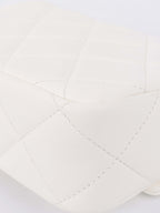 Chanel White and Pearl Chain Flap Bag.