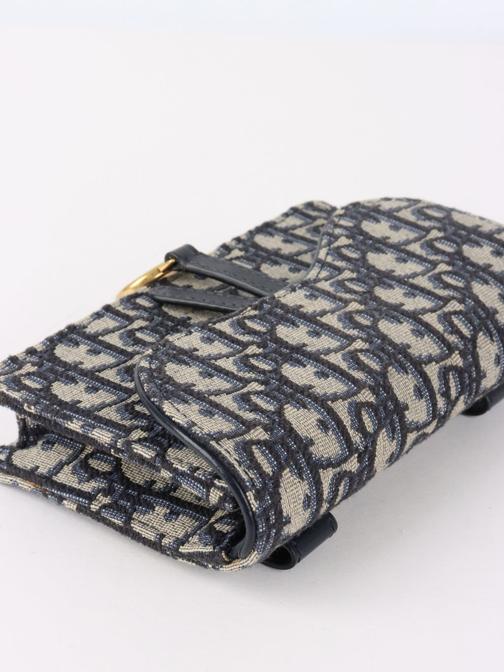 Dior Navy Oblique Saddle Belt Bag