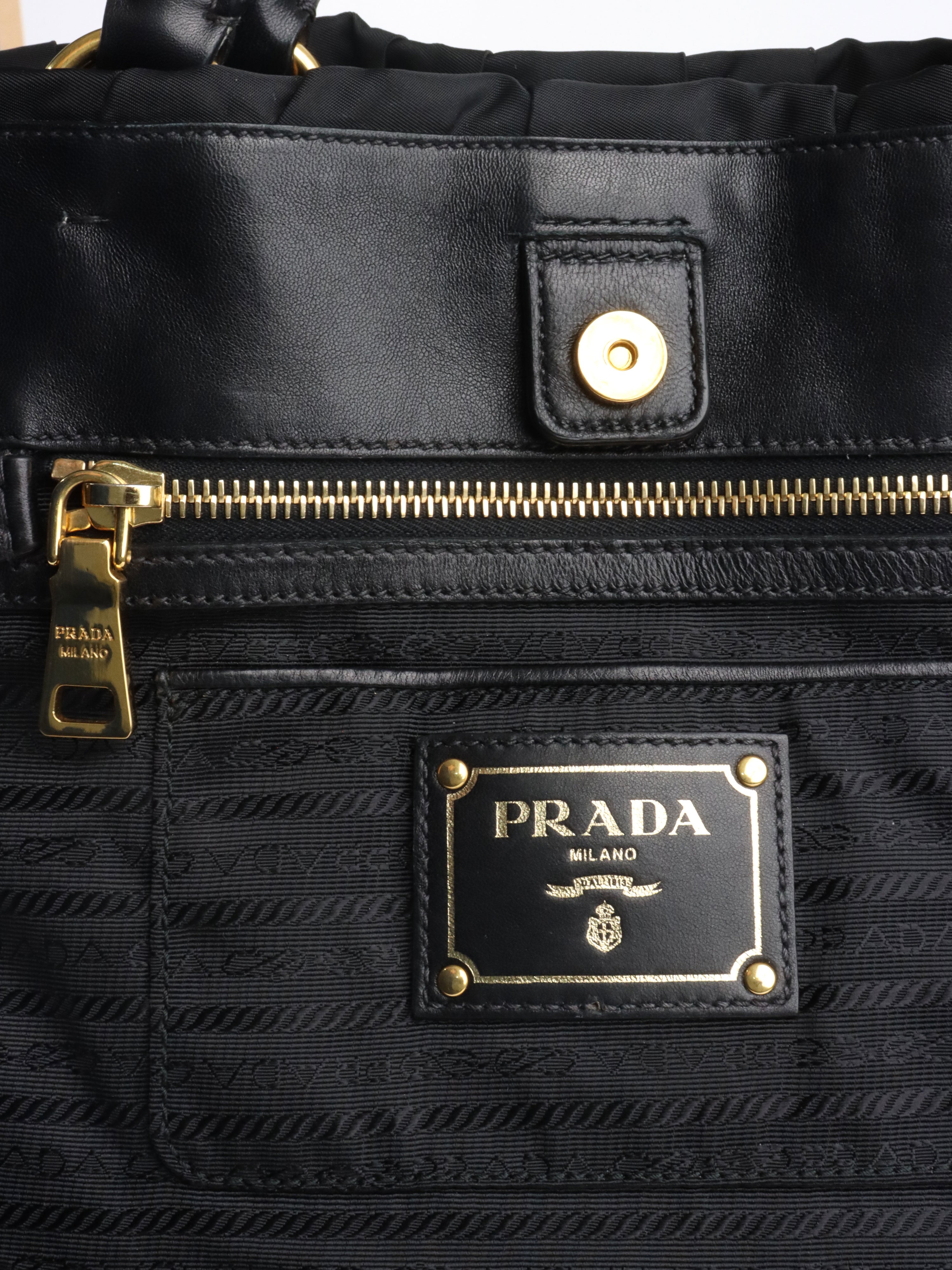 Prada Black Tessuto Gaufre Nylon Bag