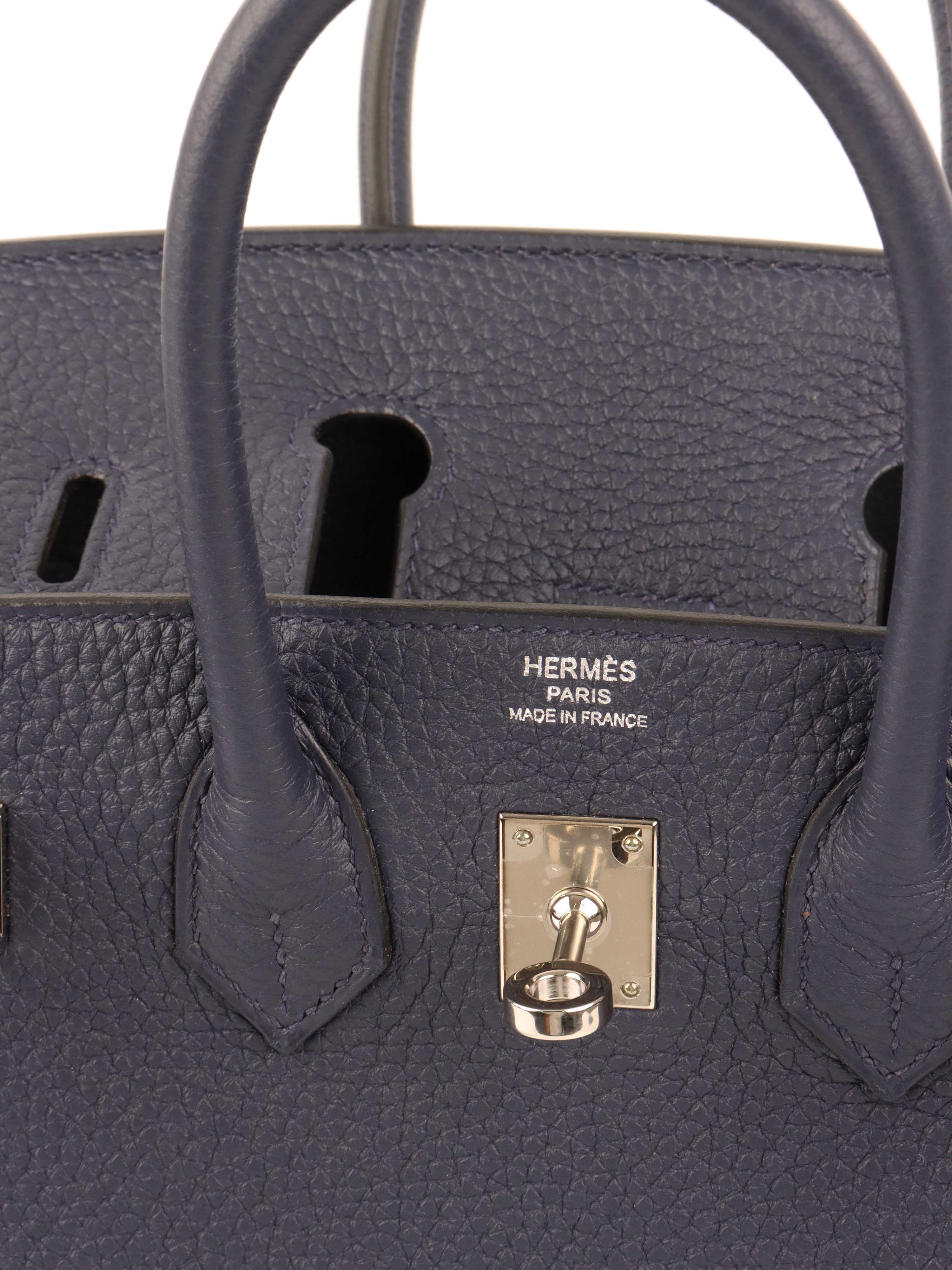 Hermes Navy Birkin 25 PHW.