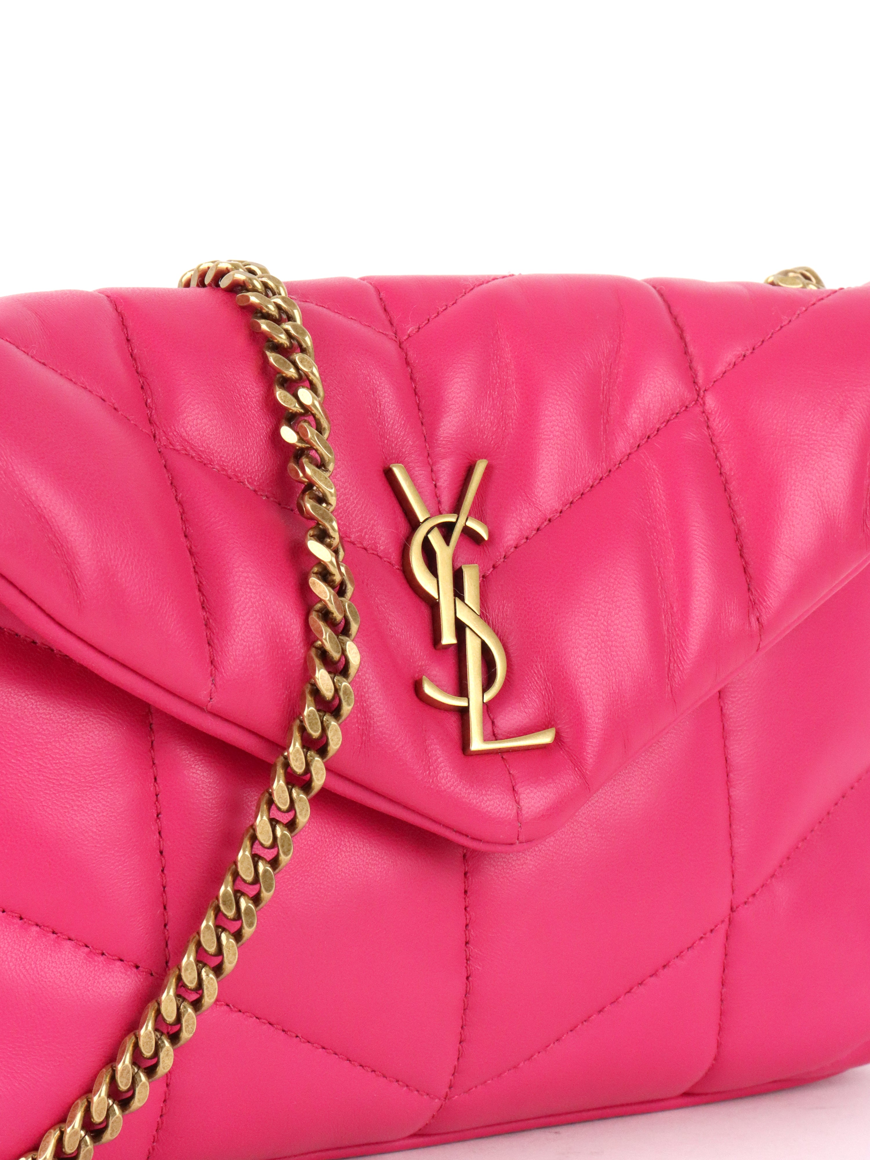 Saint Laurent Bright Pink Toy Puffer Bag